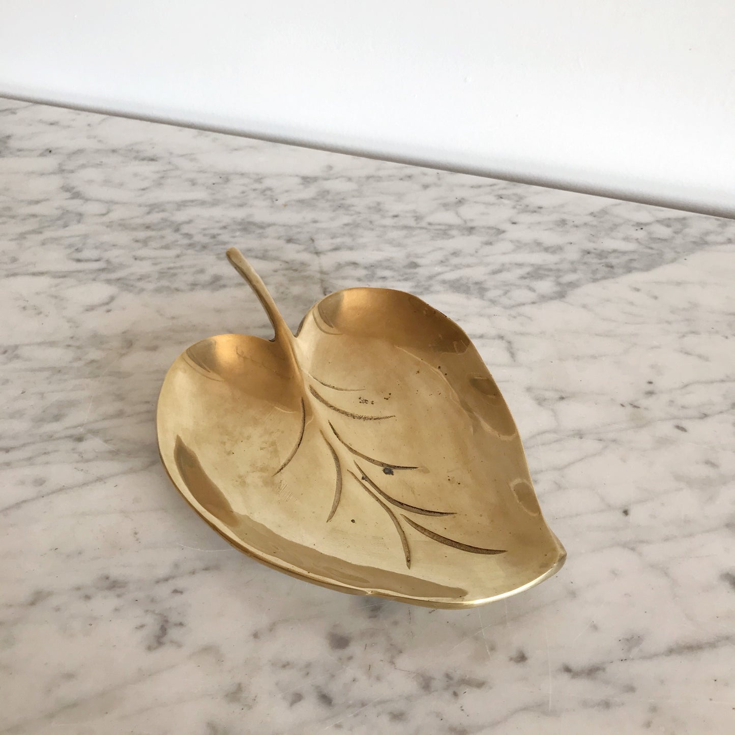 Vintage Brass Leaf Dish / Tray