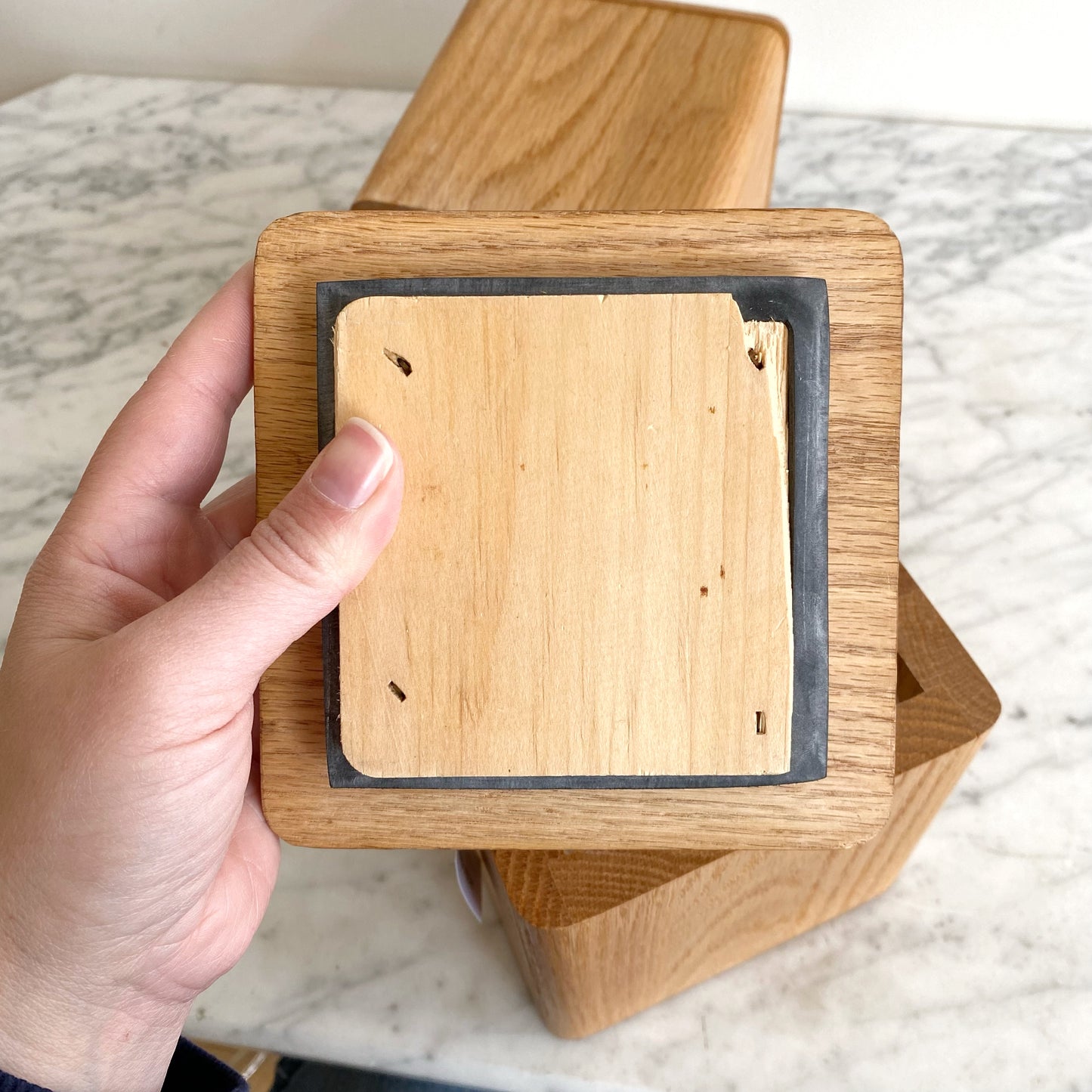 Pair of Vintage Postmodern Wood Storage Containers