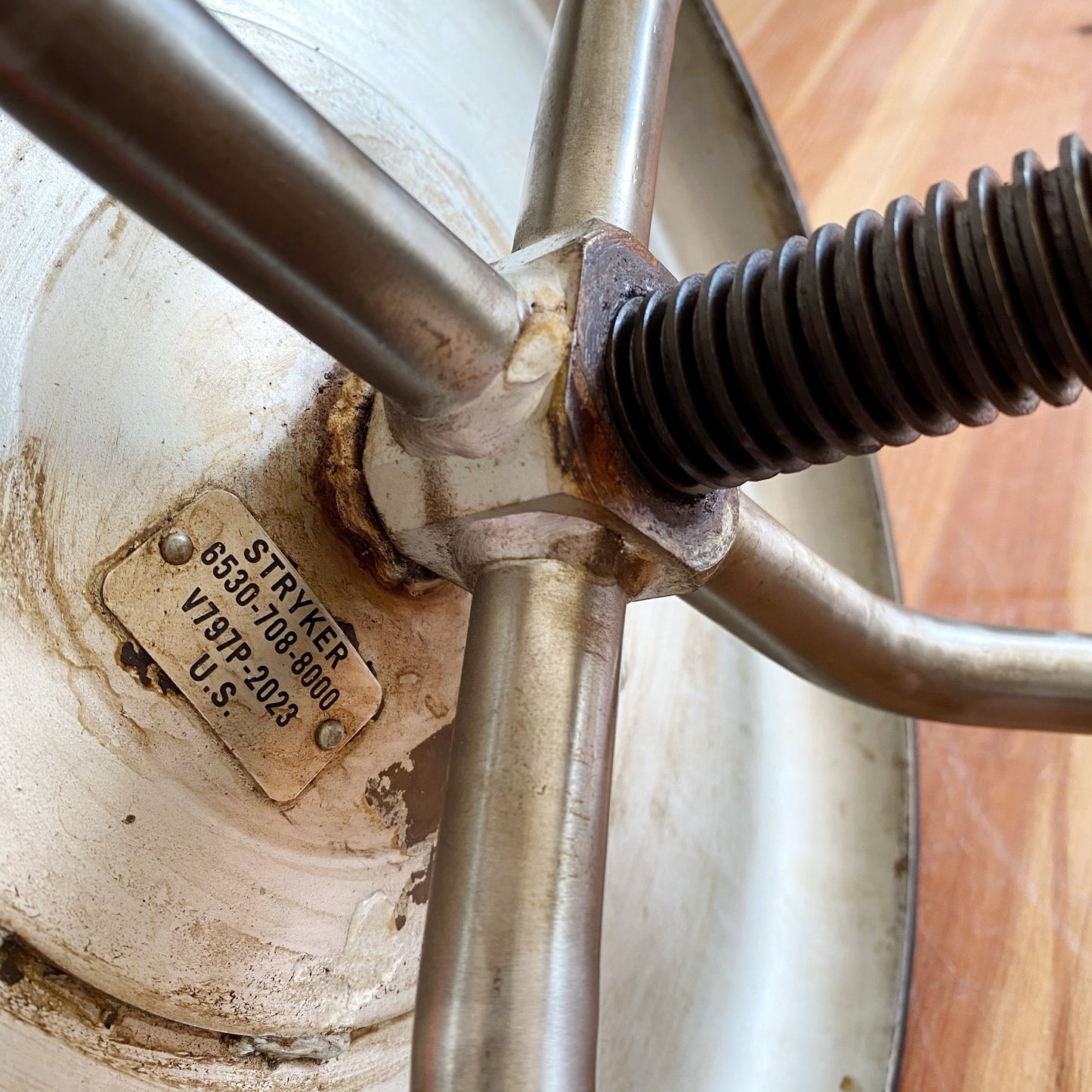 Vintage Industrial Stool, Adjustable Height