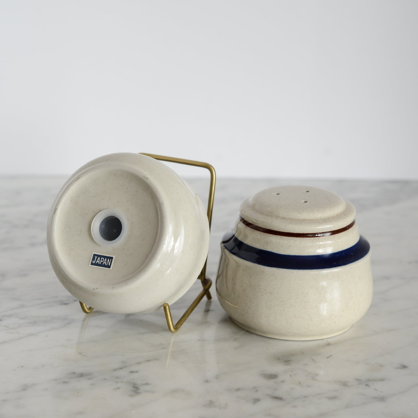 Vintage Stoneware S&P Shaker Set, Japan