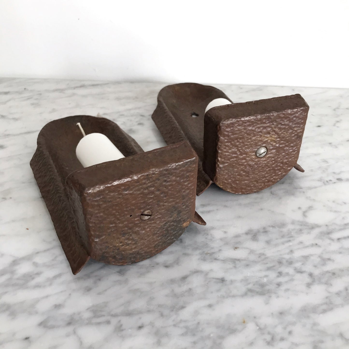 Pair of Heavy Cast Candle Sconces