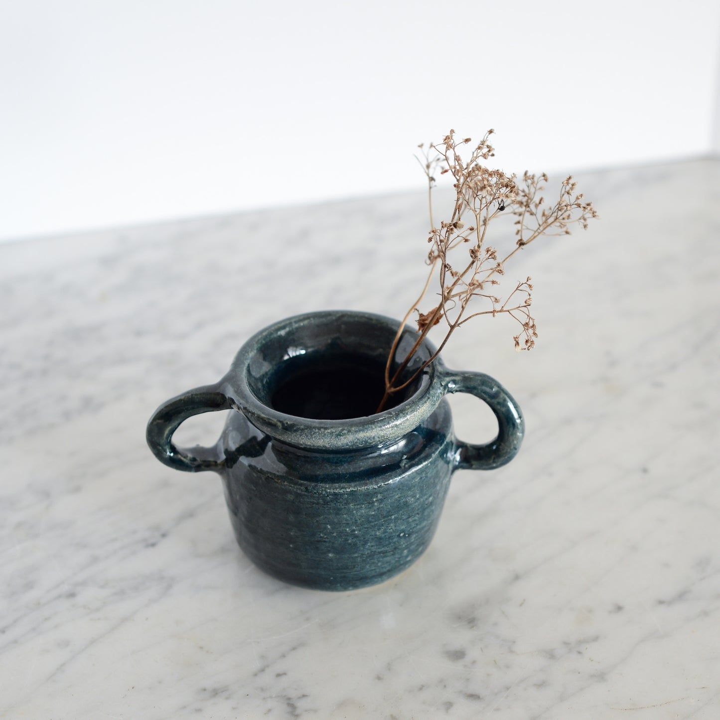 Hand-built Pottery Vessel with Double Handles