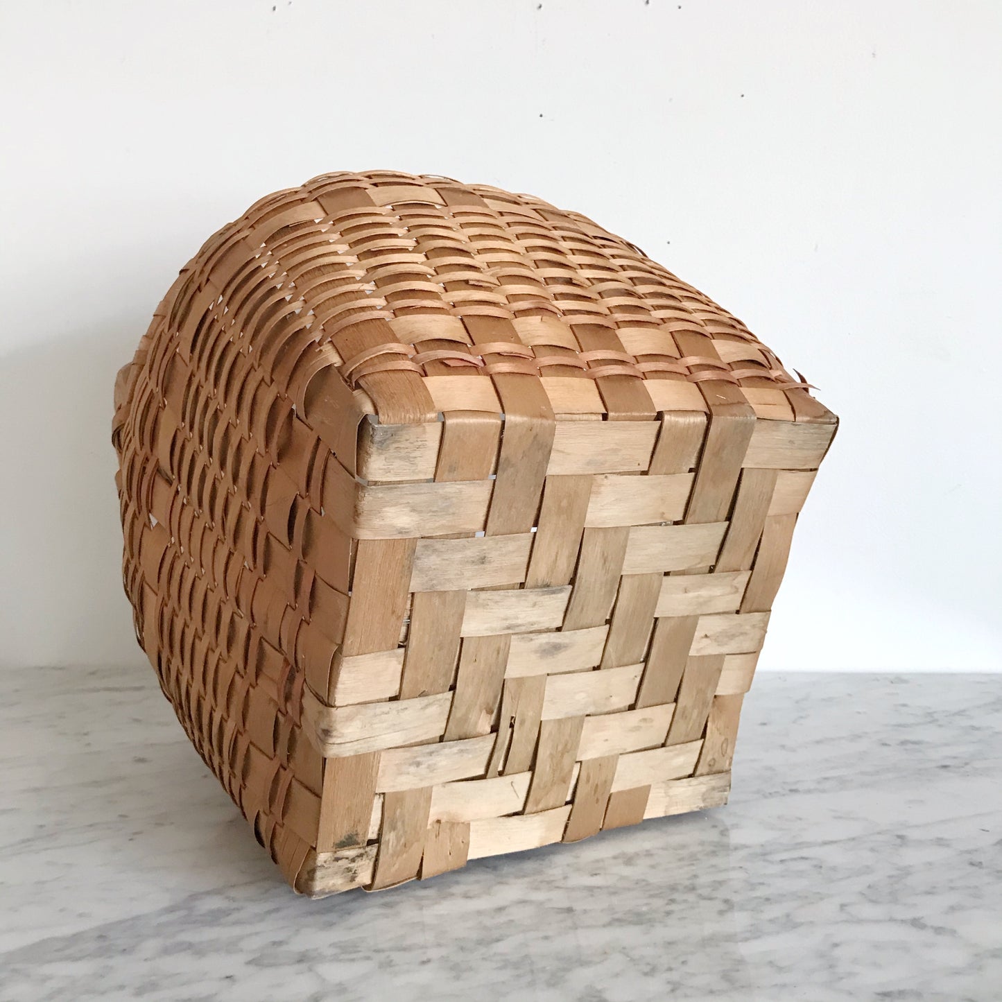 Large Vintage Handmade Woven Basket
