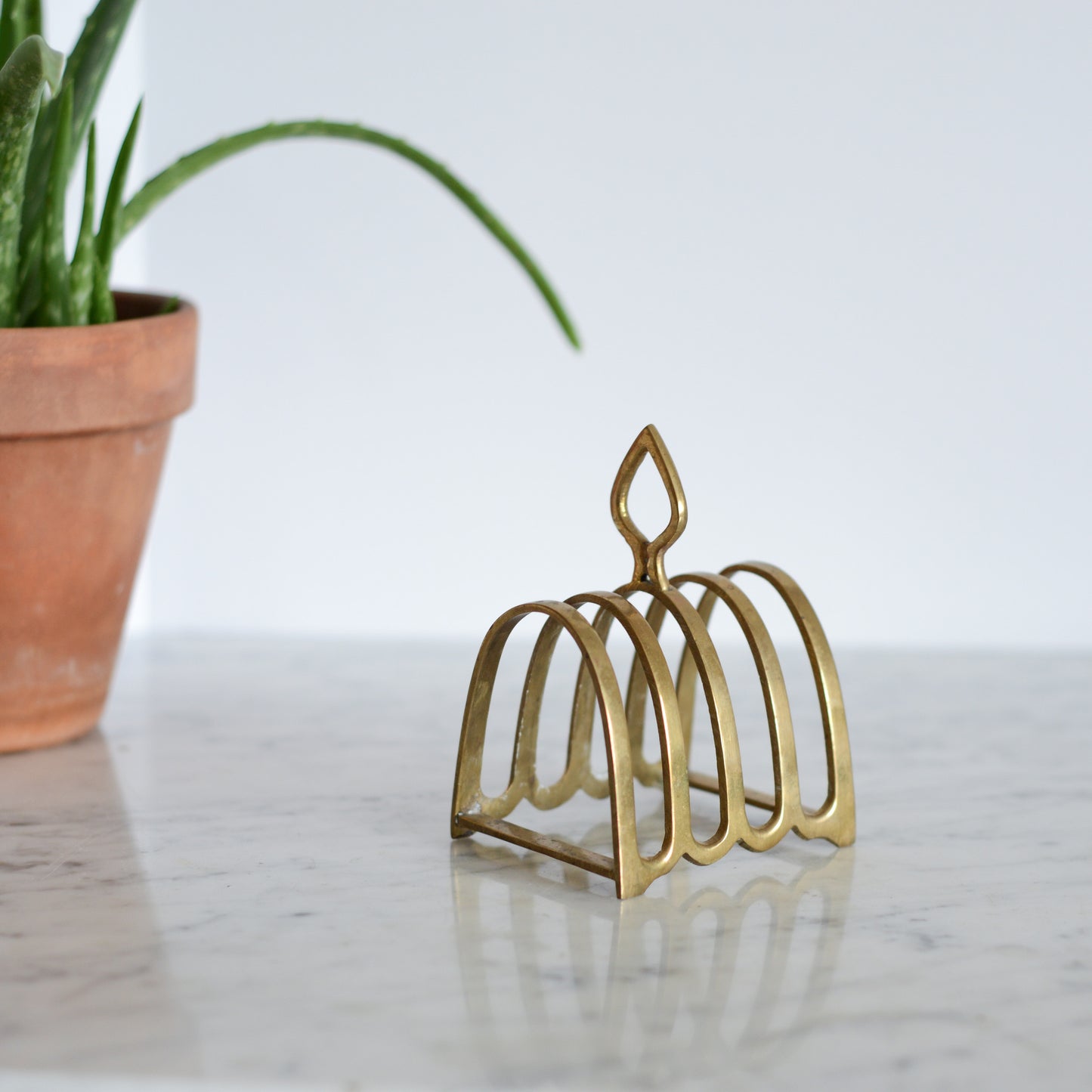 Vintage Brass Letter Holder, Spade Handle