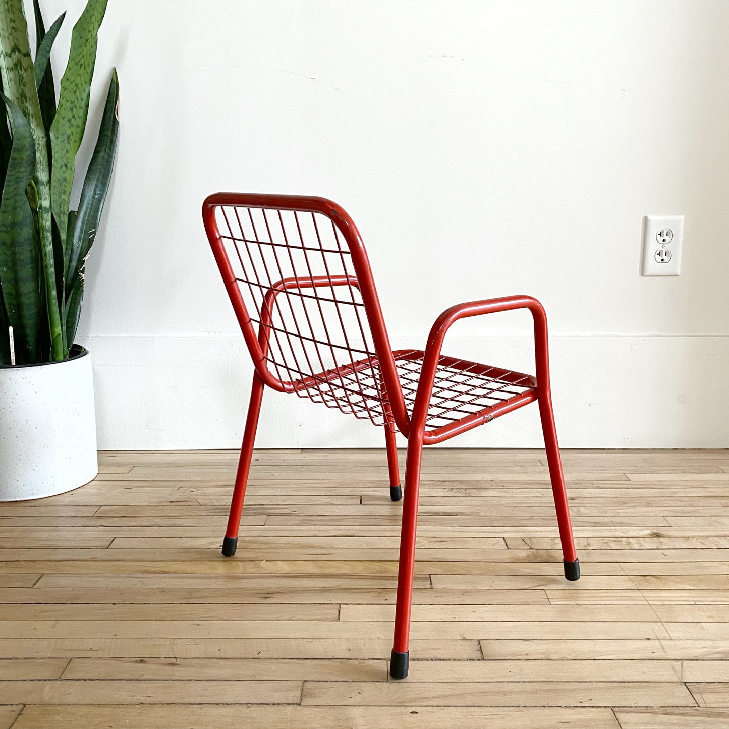 Child’s Vintage Red Metal Chair