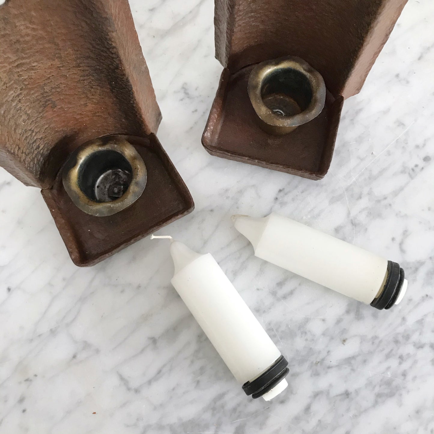 Pair of Heavy Cast Candle Sconces