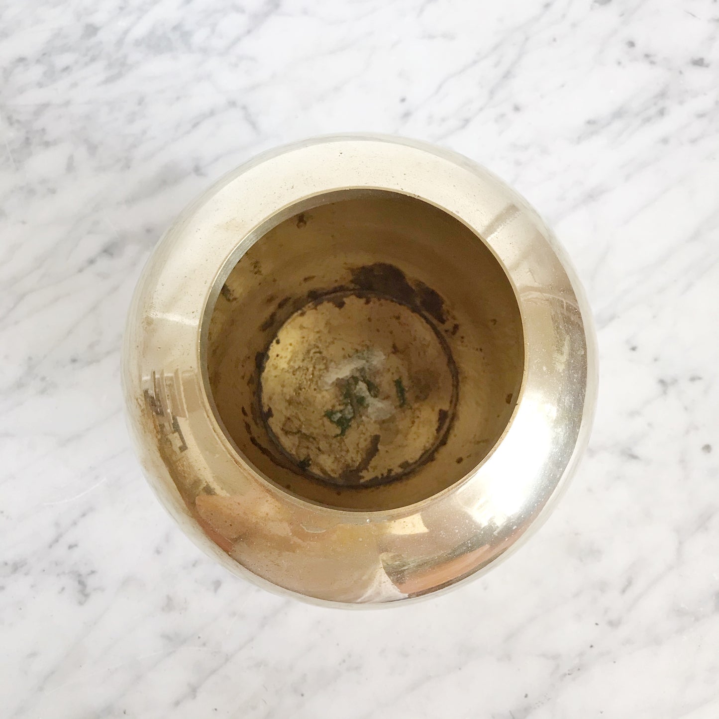 Large Minimalist Vintage Brass Vase