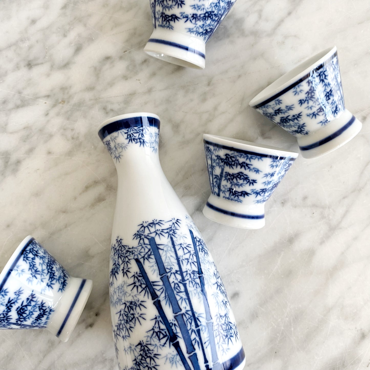 Vintage Porcelain Sake Set (5-piece)