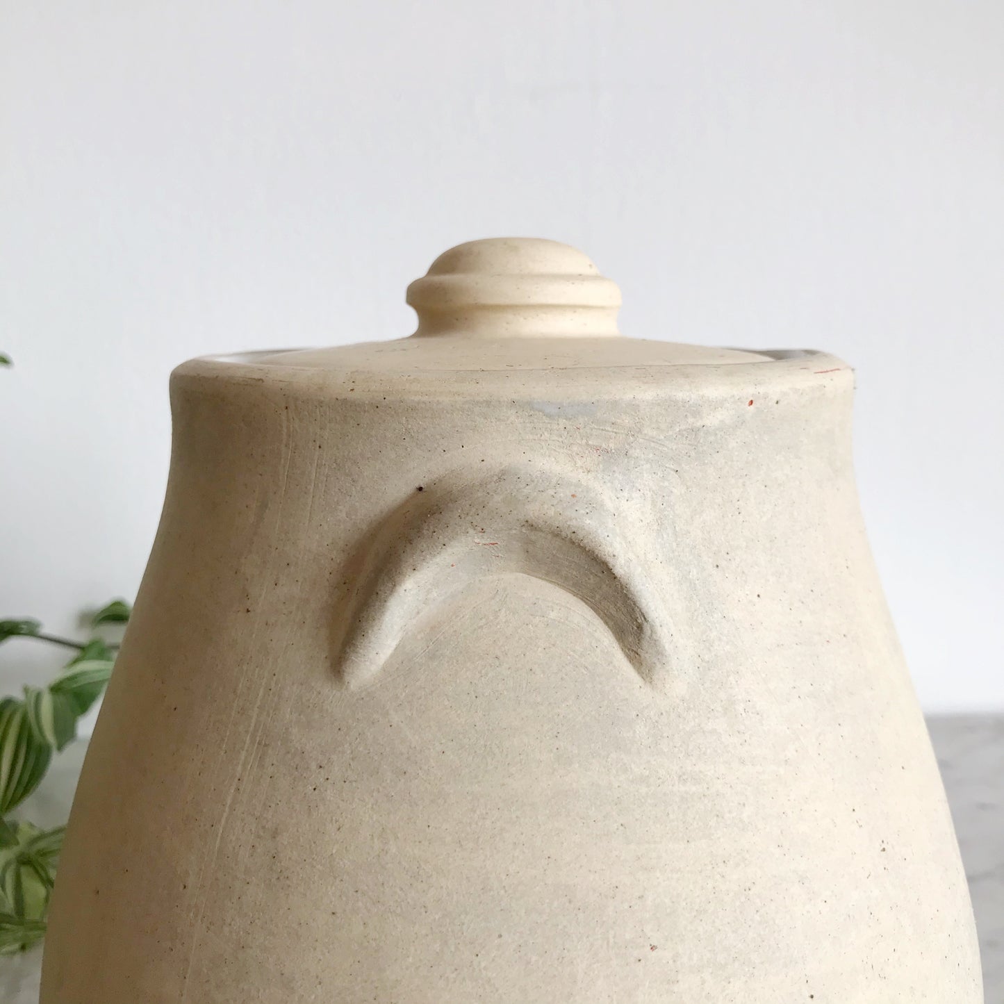 Large Vintage Clay Canister