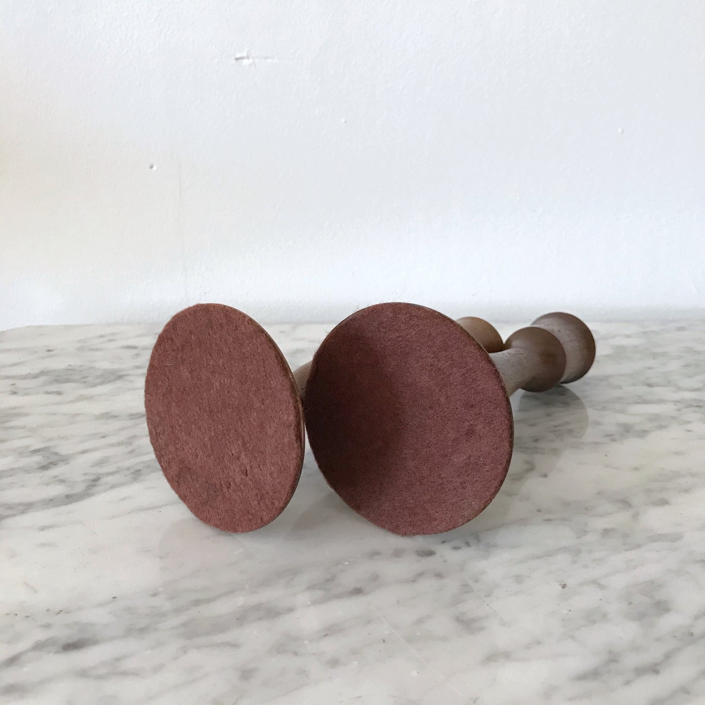 Pair of Wood Candlestick Holders
