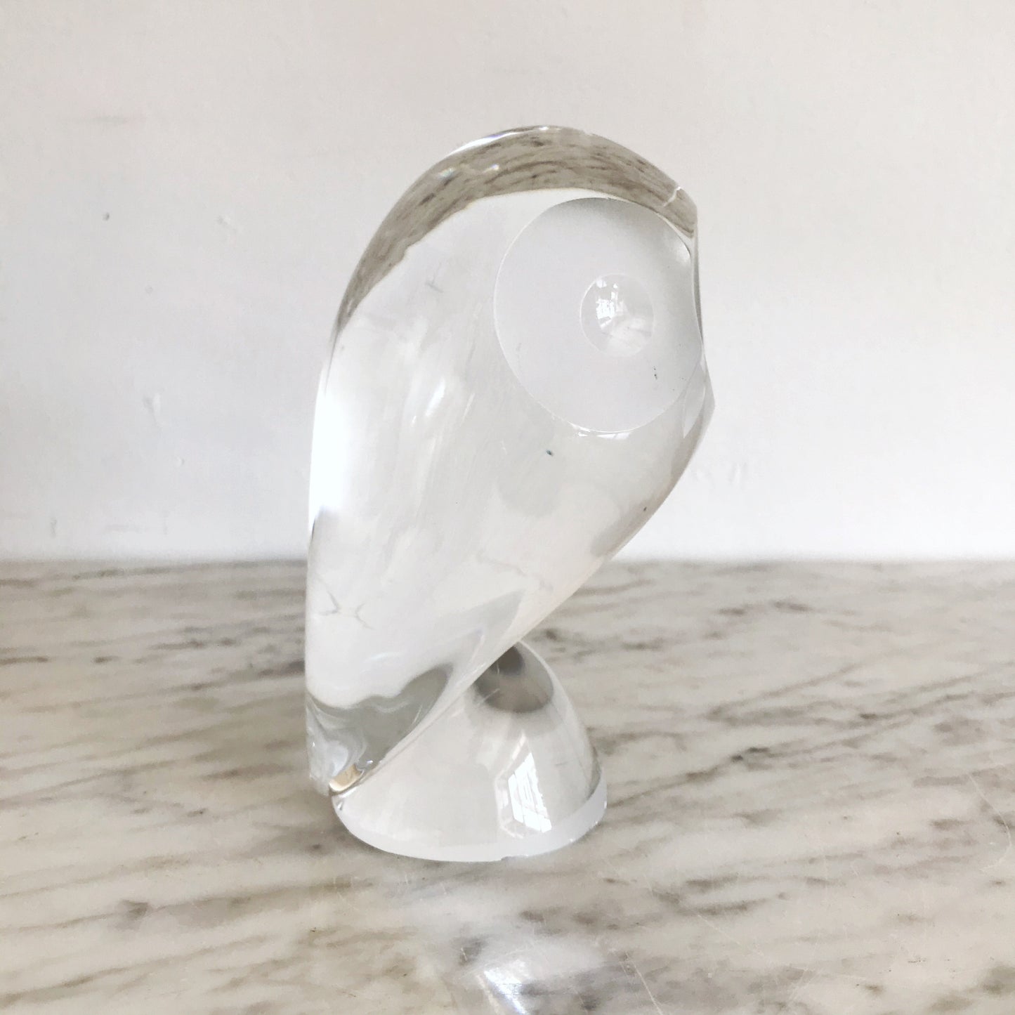 Vintage Handblown Glass Owl Sculpture, 5.5”