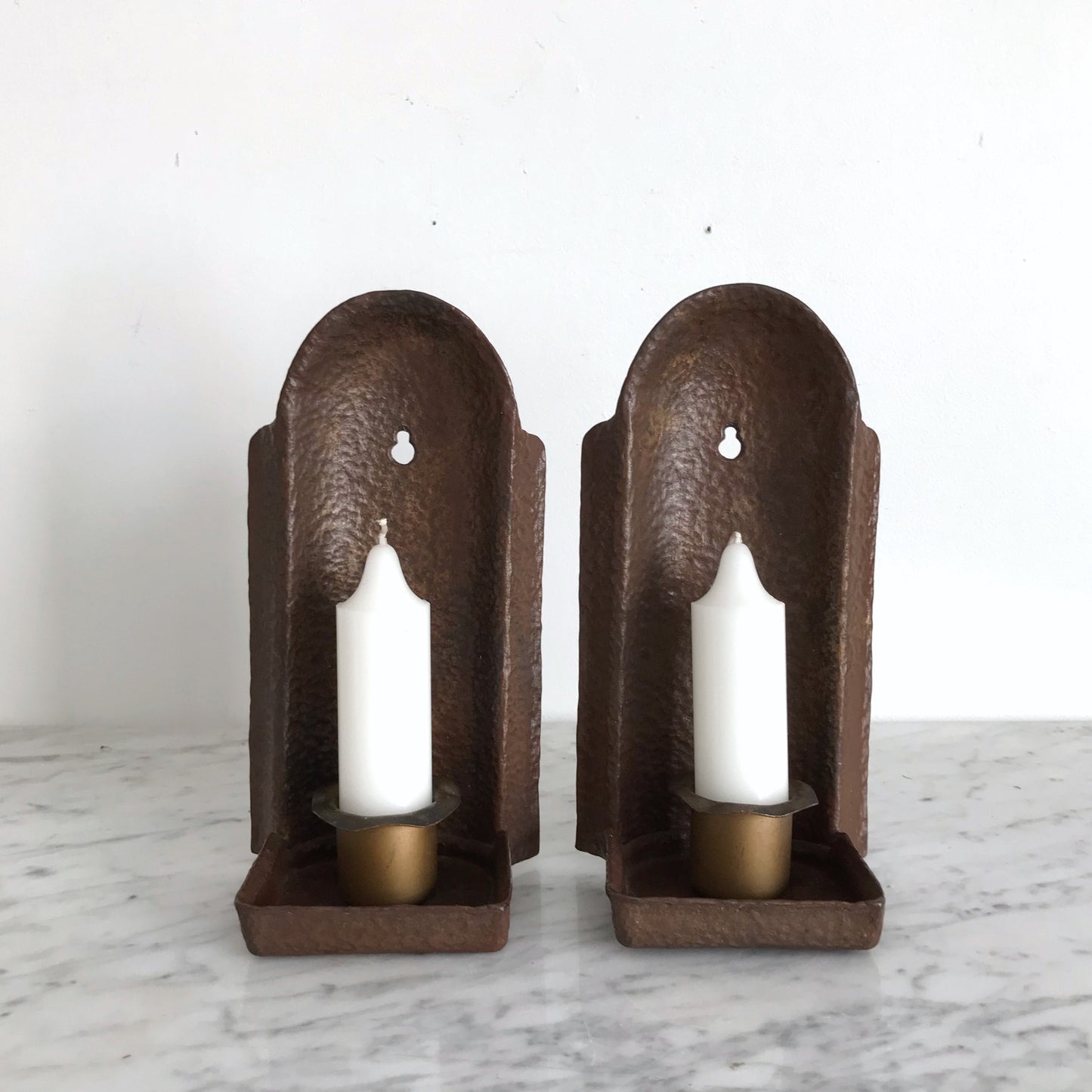 Pair of Heavy Cast Candle Sconces