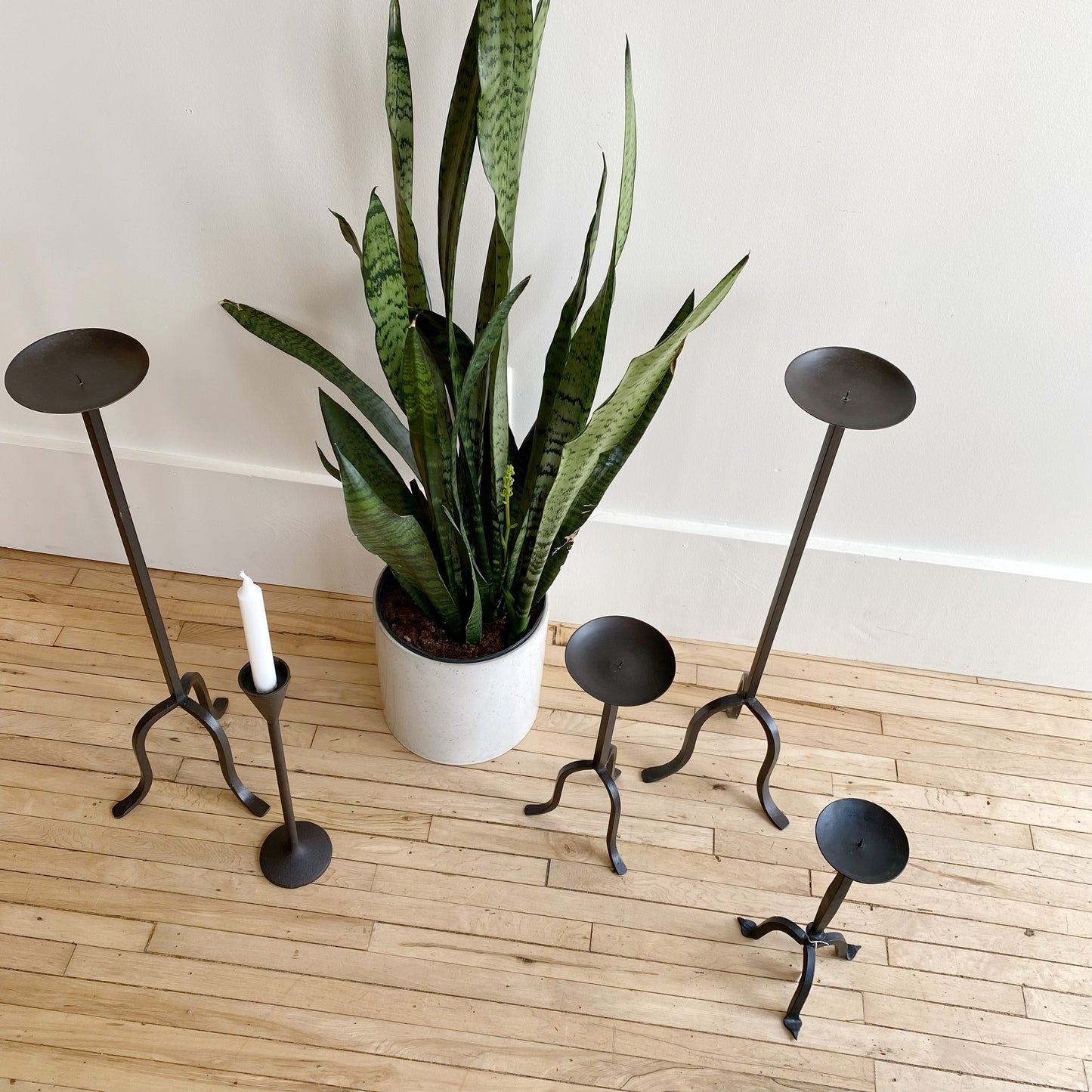 27" Vintage Large Iron Pillar Candle Stand