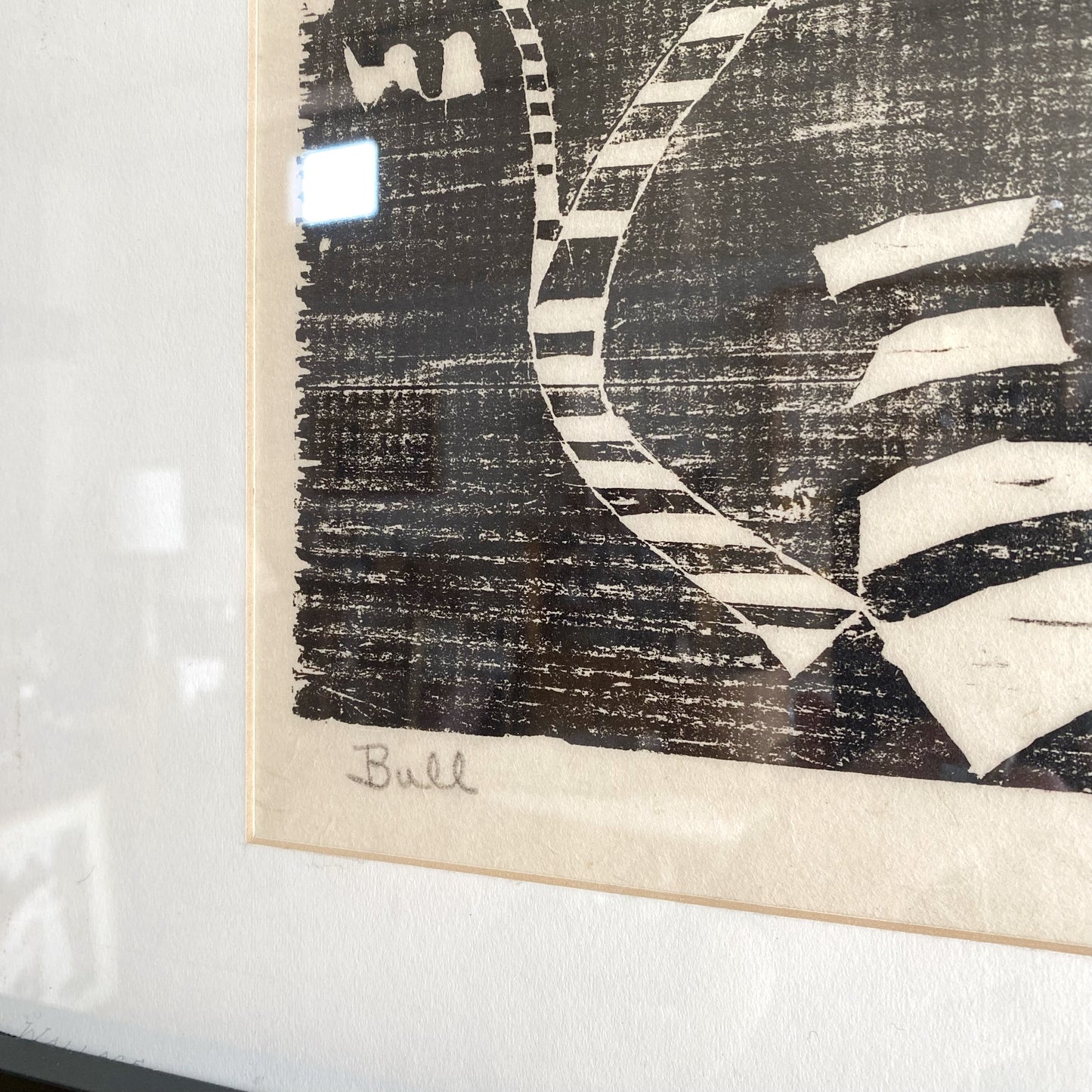 "Bull" : Vintage Original Print by Frank Wallace