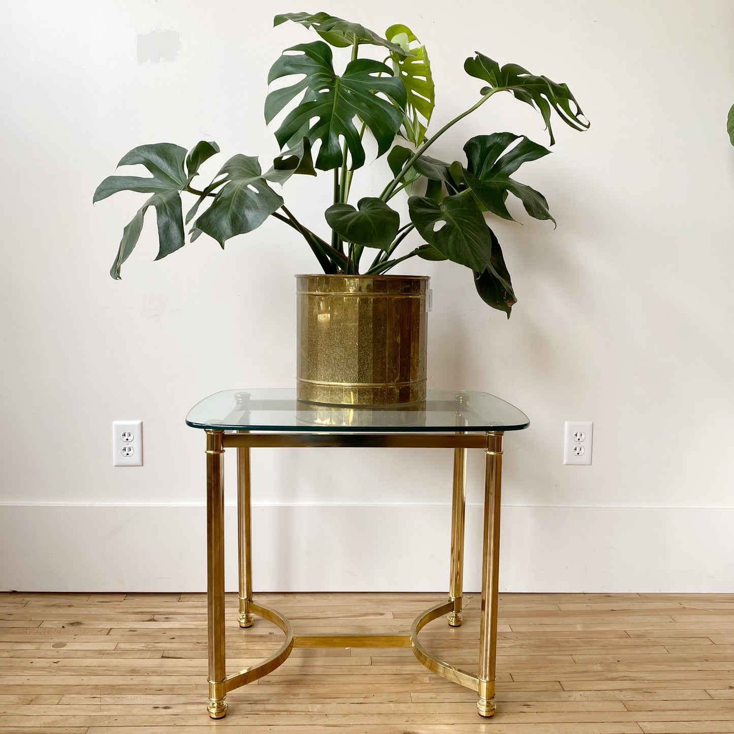 Vintage Brassy Glass Tables