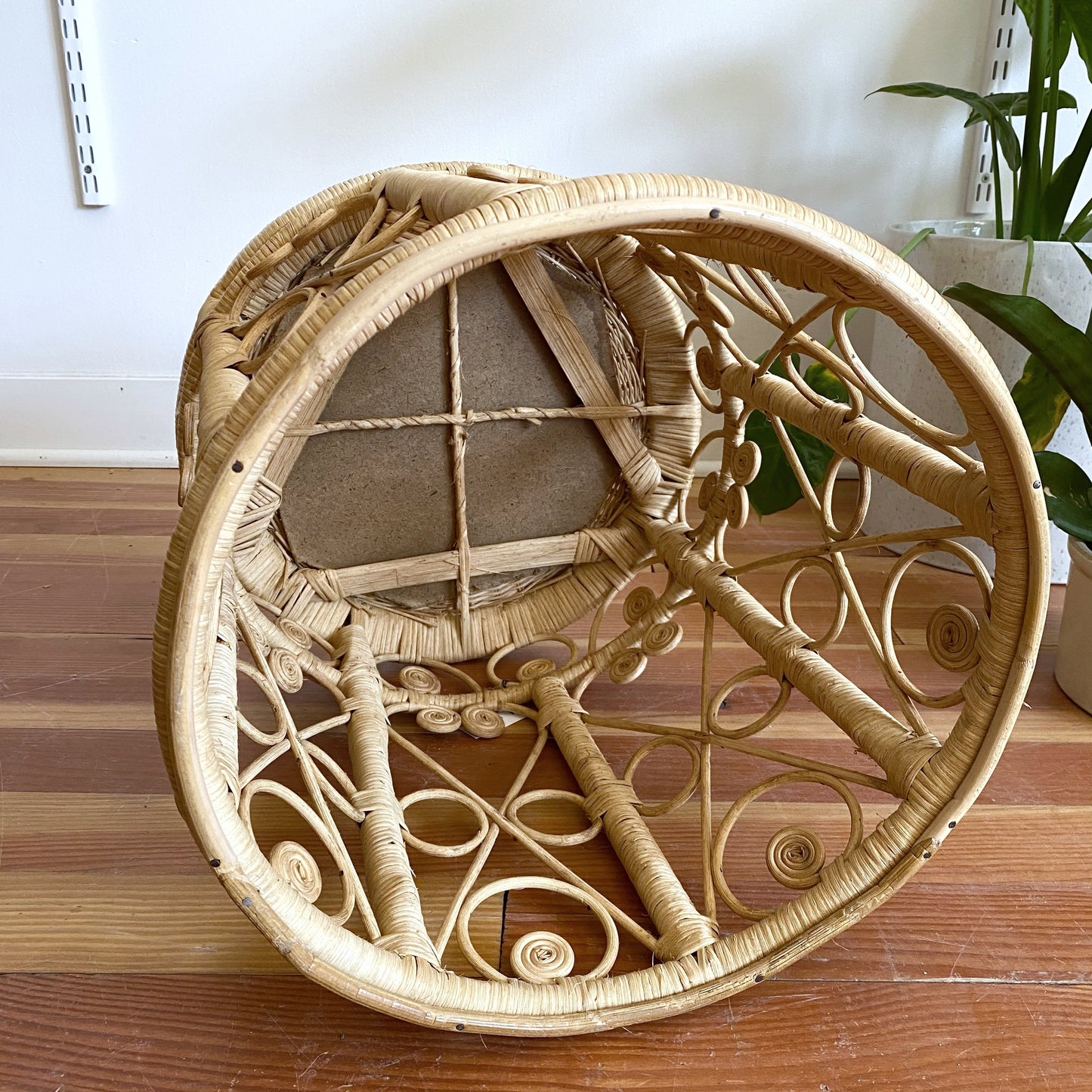 Vintage Wicker Stool / Plant Stand