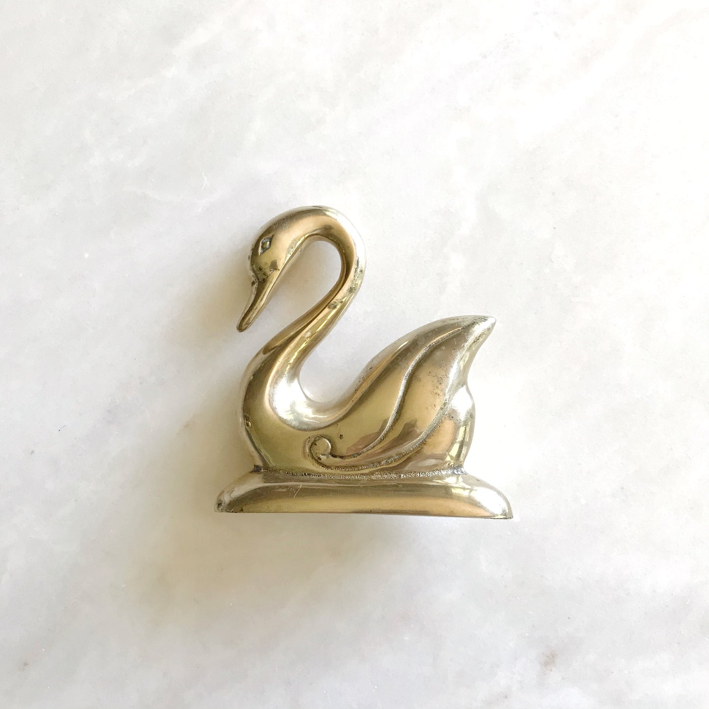 Vintage Brass Swan Figure