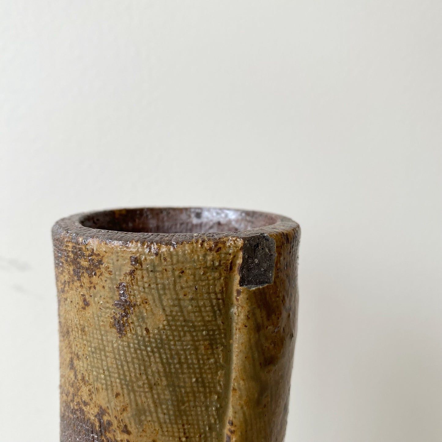 Vintage Cylindrical Studio Pottery Vase