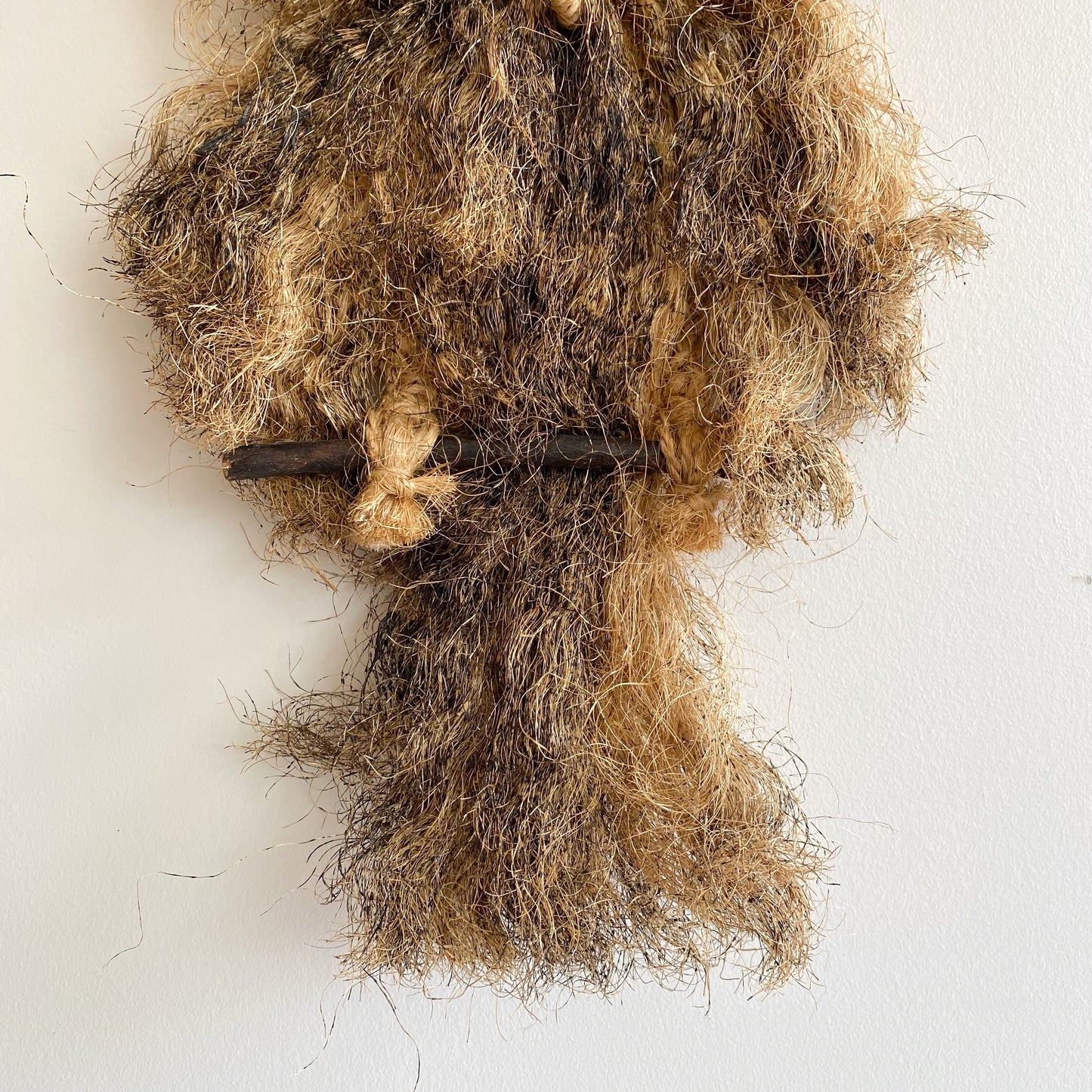 Vintage Natural Macrame Owl, Red Eyes