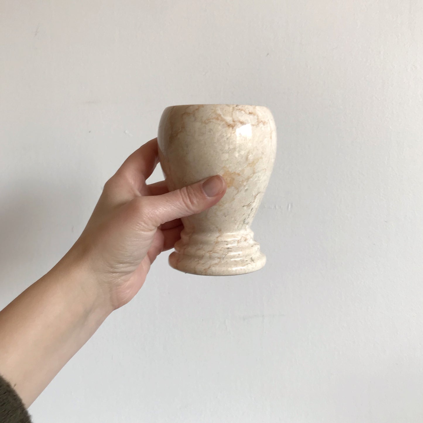 Simple Footed Stone Vase, 5"
