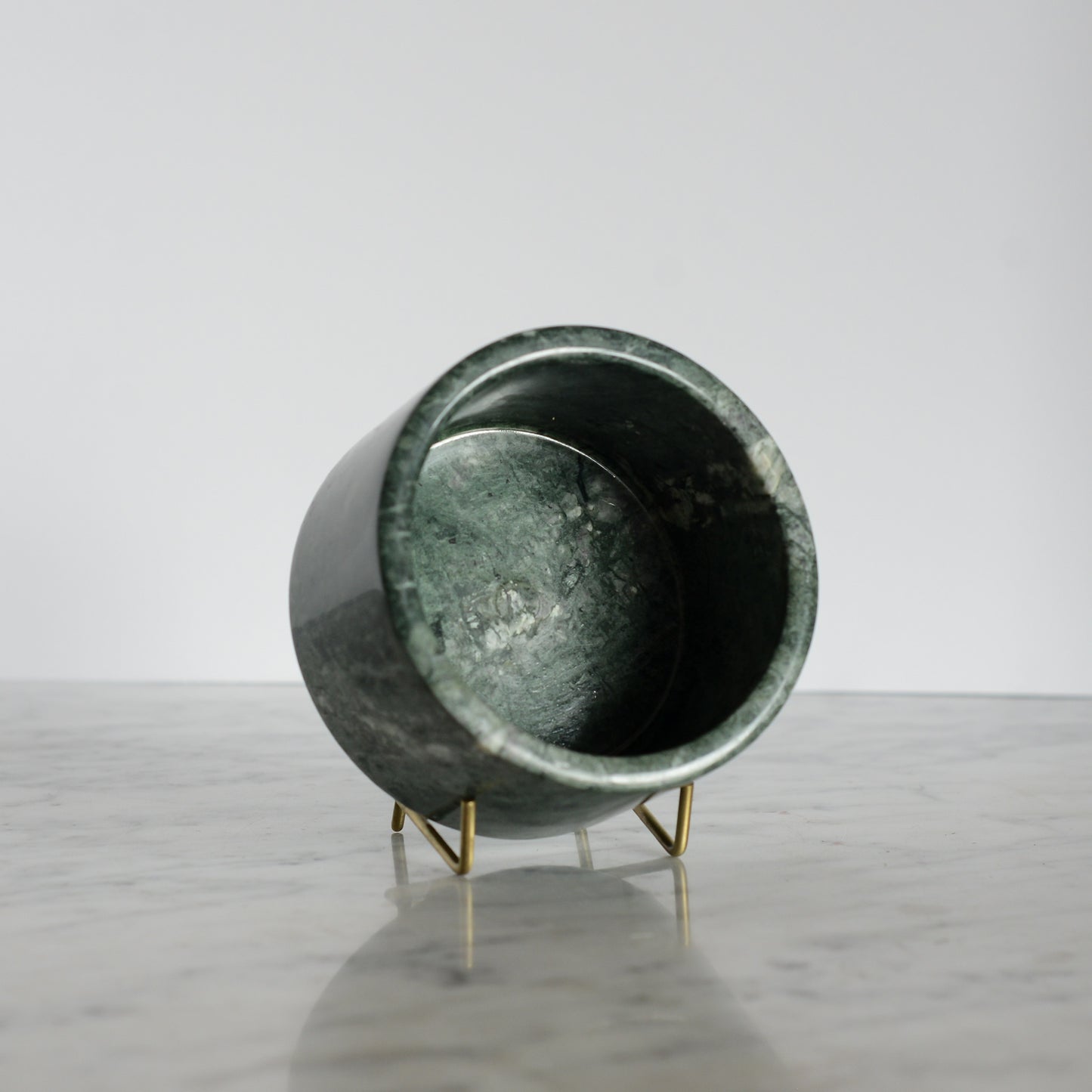Vintage Green Marble Bottle Holder / Catchall