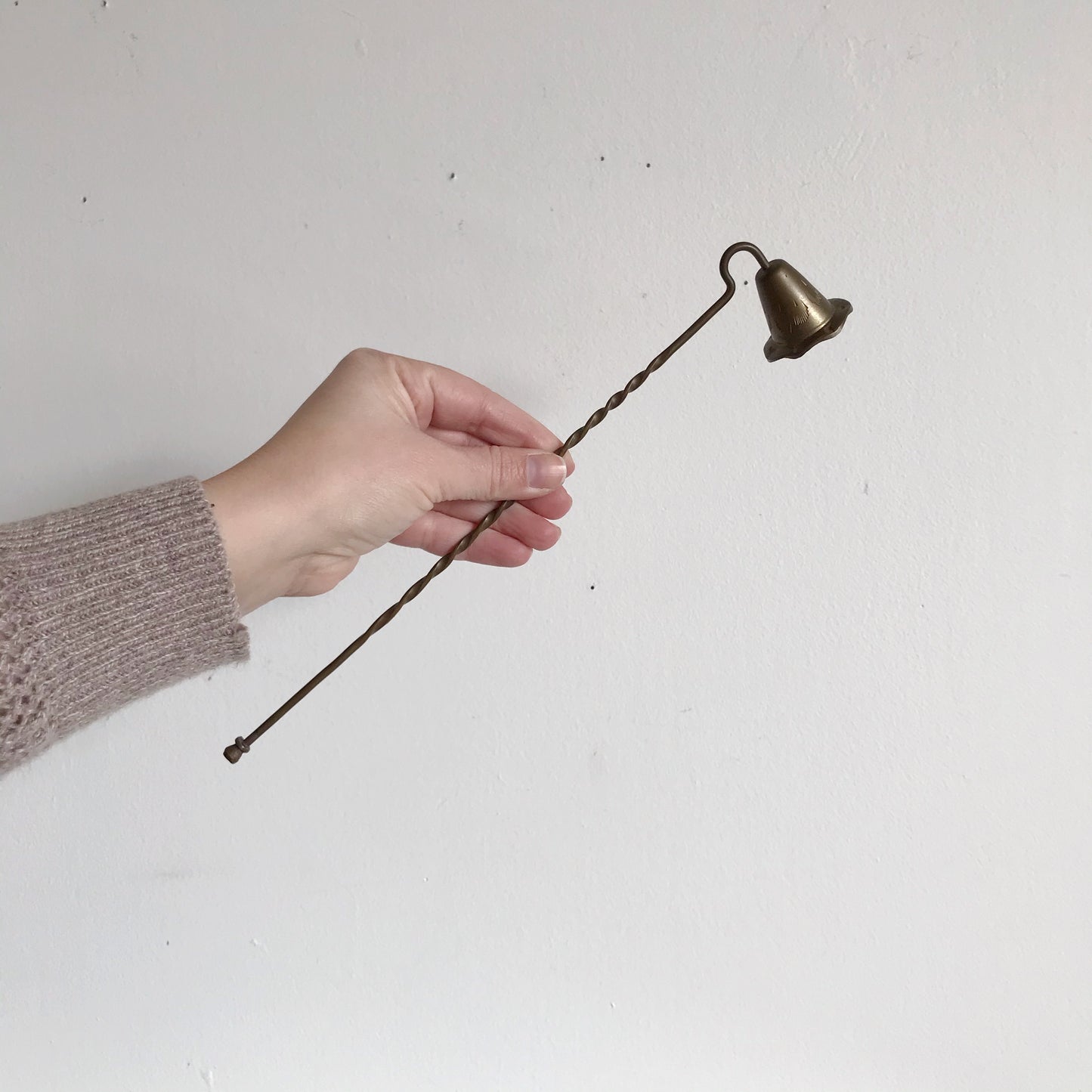 Vintage Etched Brass Candle Snuffer