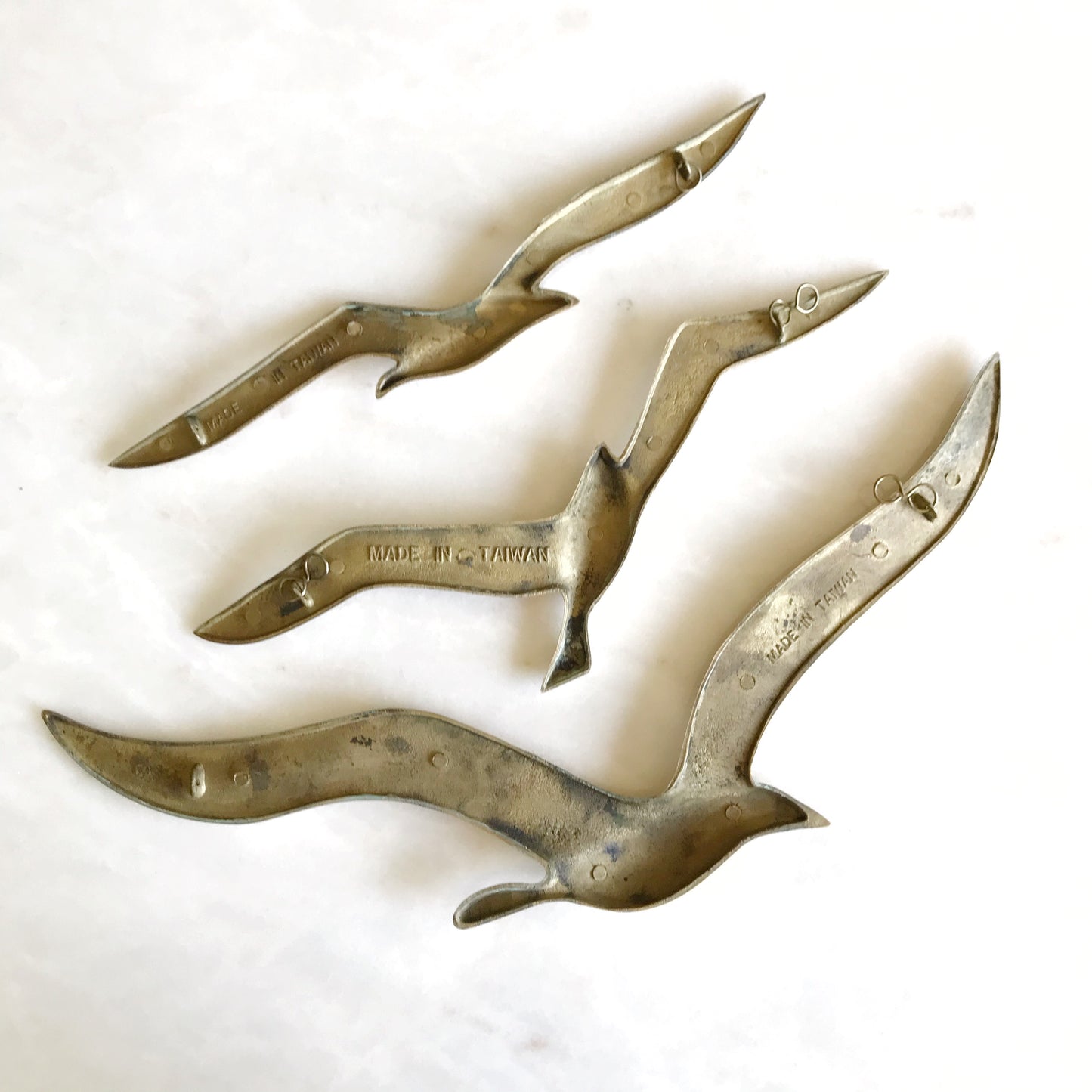 Set of Vintage Brass Birds // Seagulls