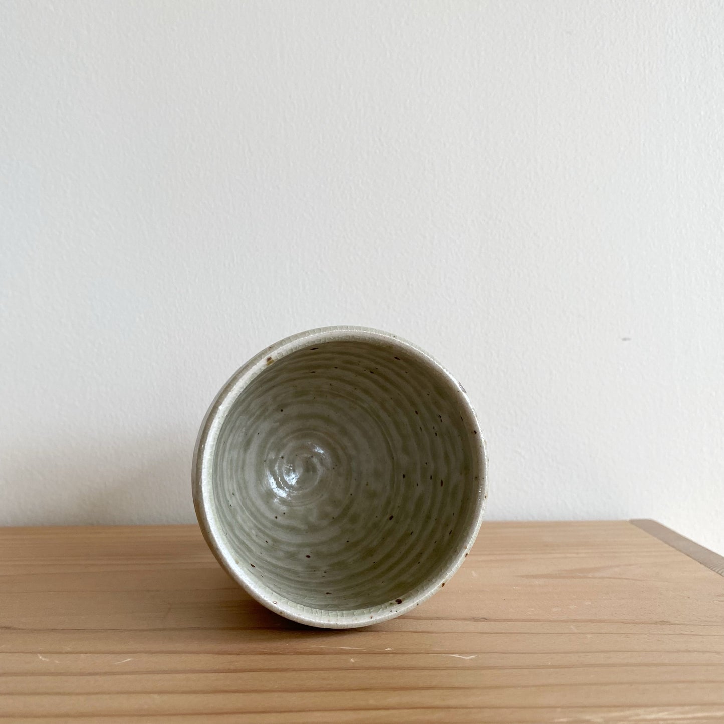 Petite Vintage Pottery Goblet, Soft Green