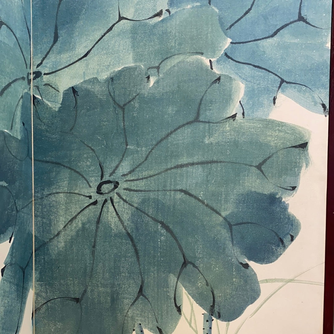 Vintage Hand-Painted Folding Screen / Room Divider
