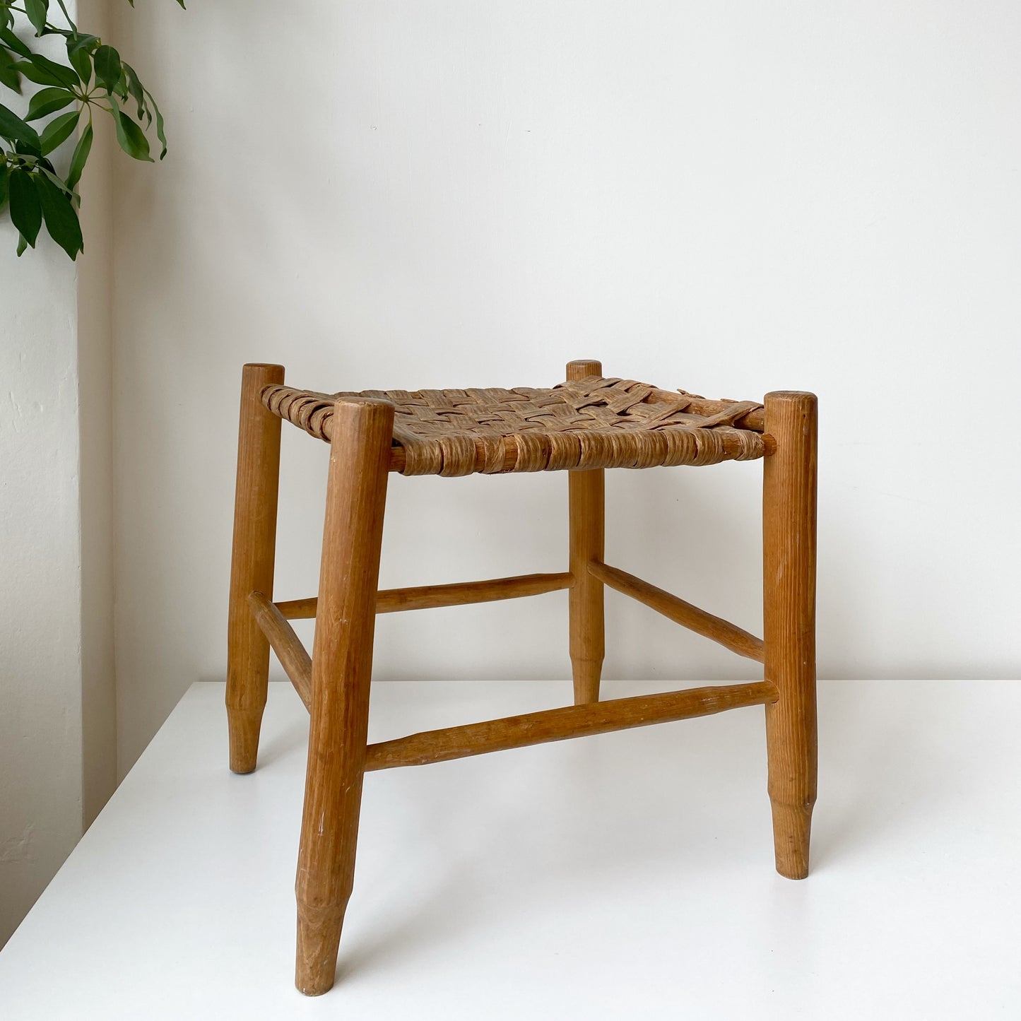 Antique Handcrafted Heirloom Woven Stool