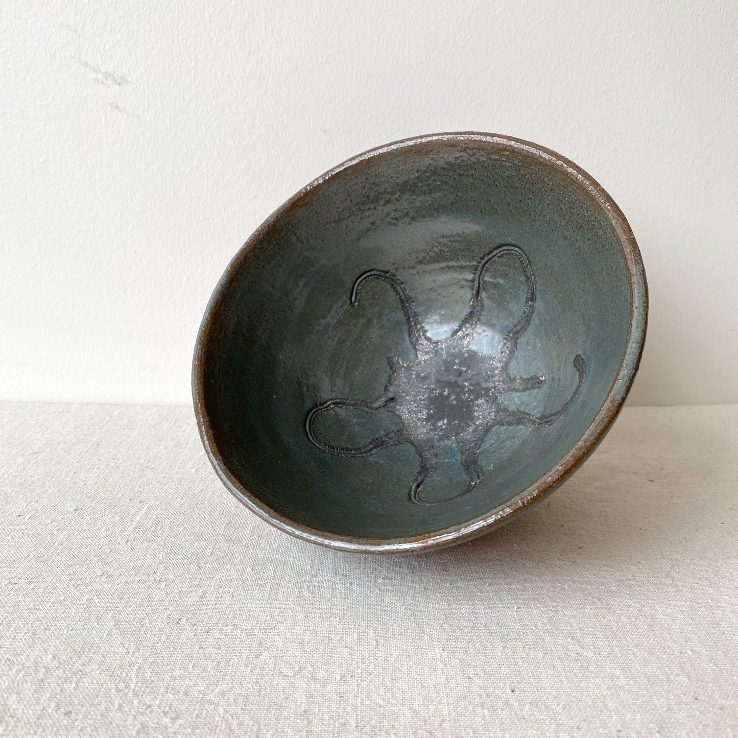 Vintage Glazed Terra Cotta Bowl / Planter