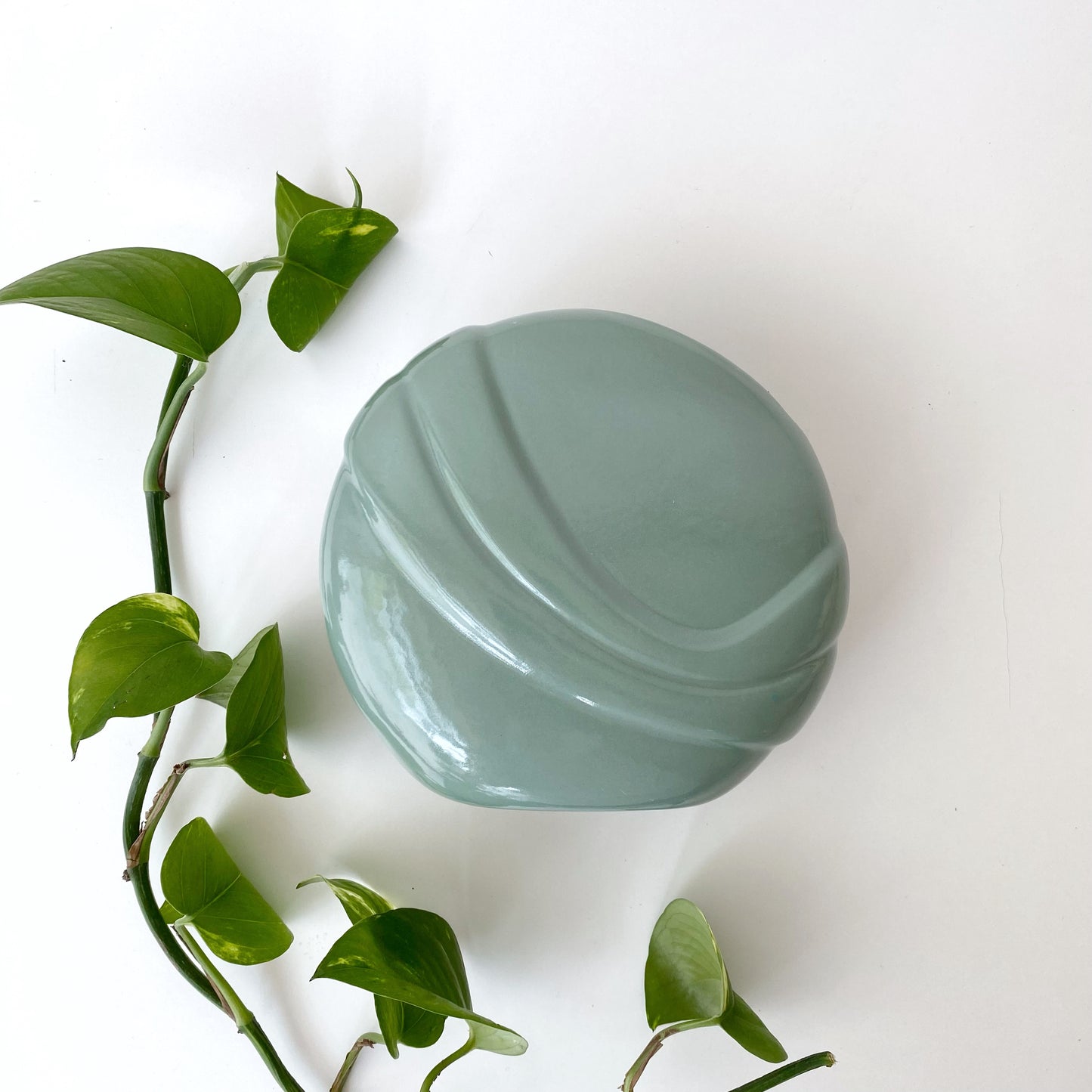 Vintage 80’s Minty Green Ceramic Vase