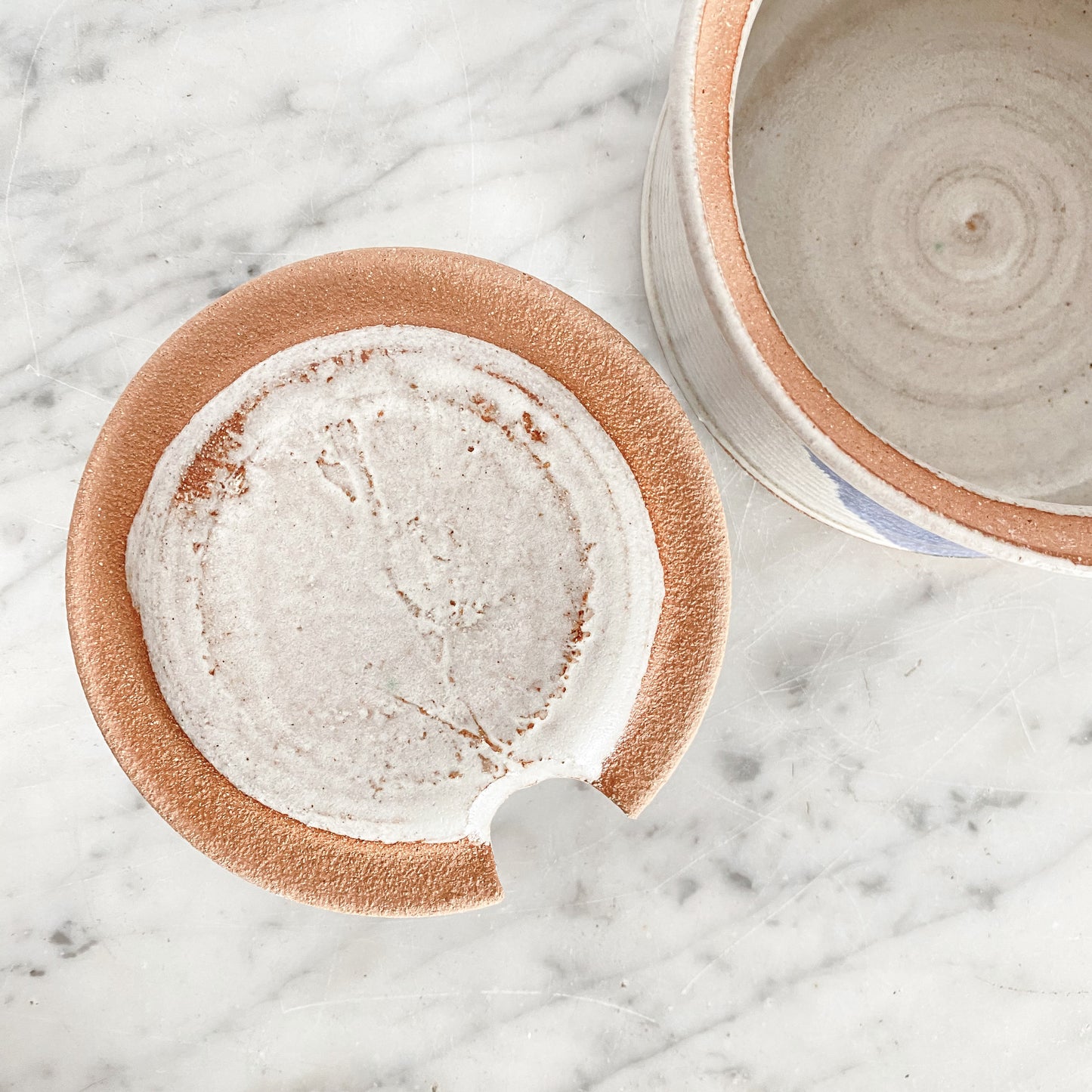 Ceramic Lidded Container w/ Spoon Slot
