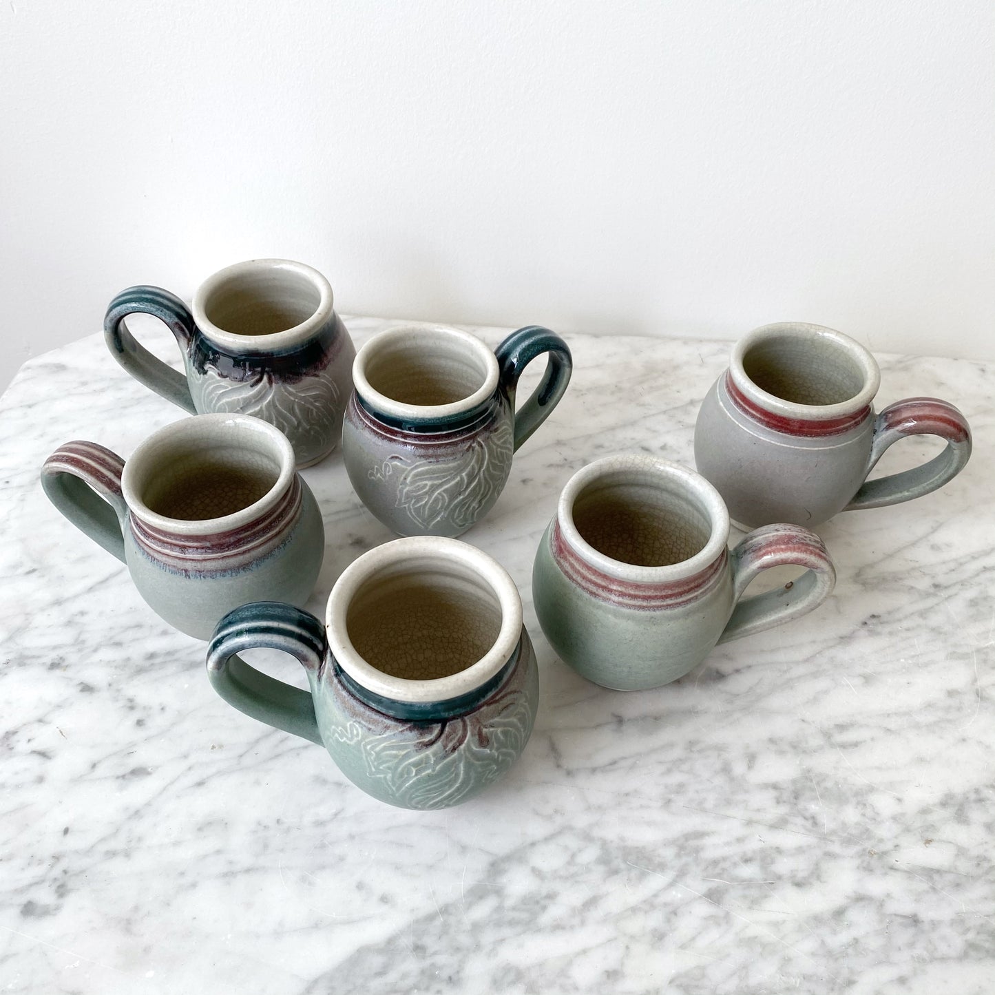 Set of 6 Handcrafted Pottery Mugs