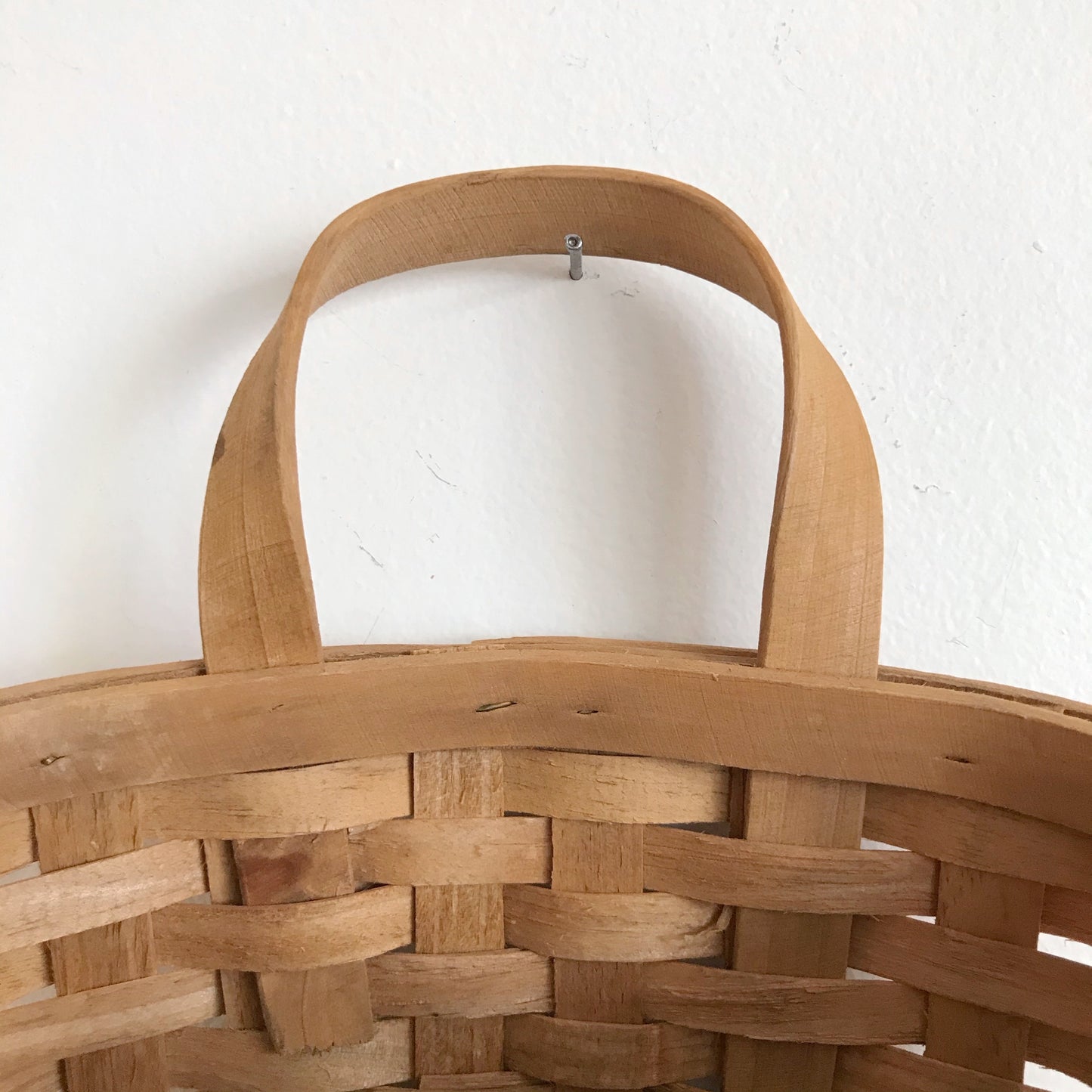 Small Vintage Woven Bentwood Wall Basket