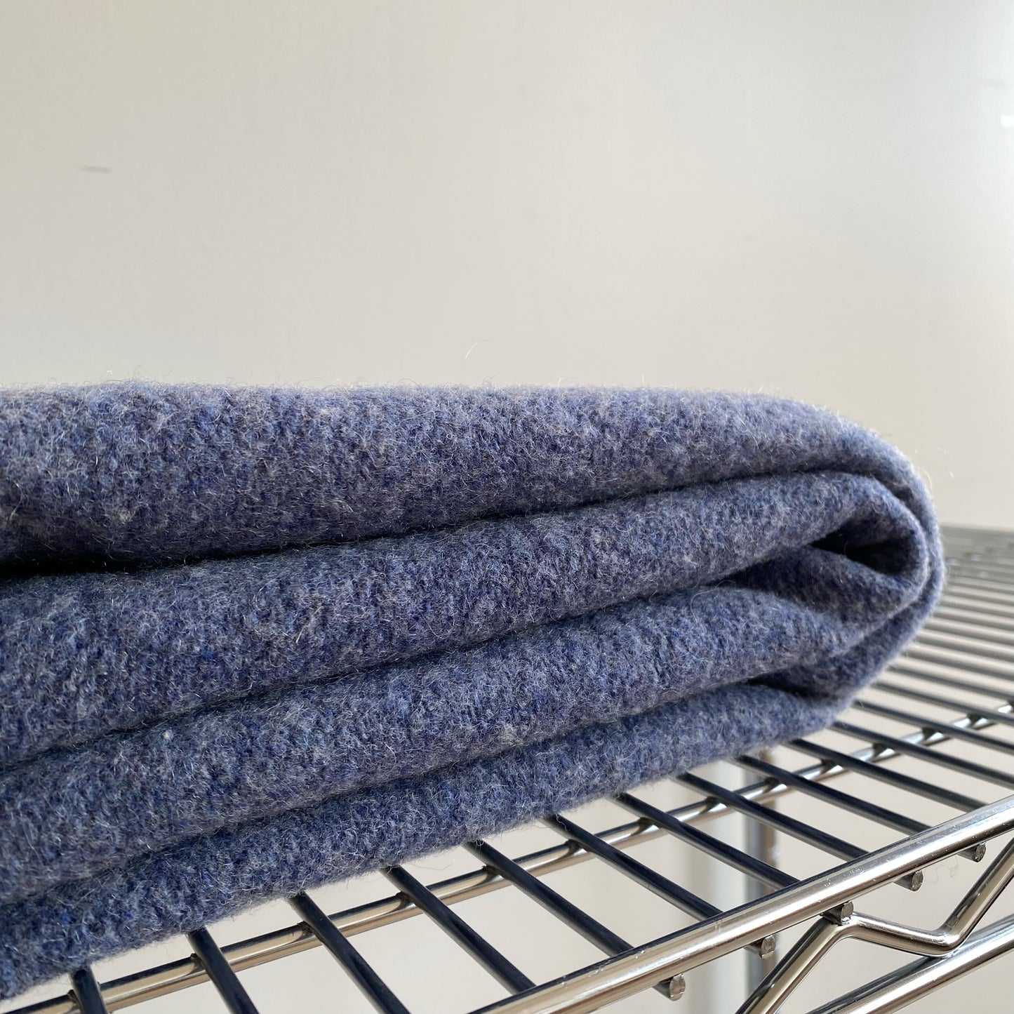 Vintage Blue Wool Lap Blanket (58" x 64")