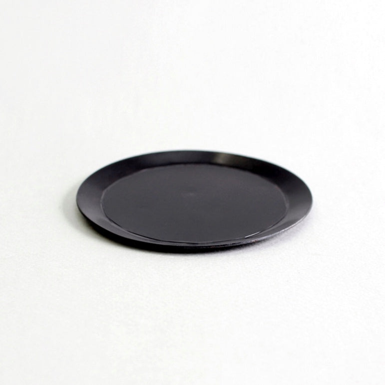 Black Round Metal Tray, Medium