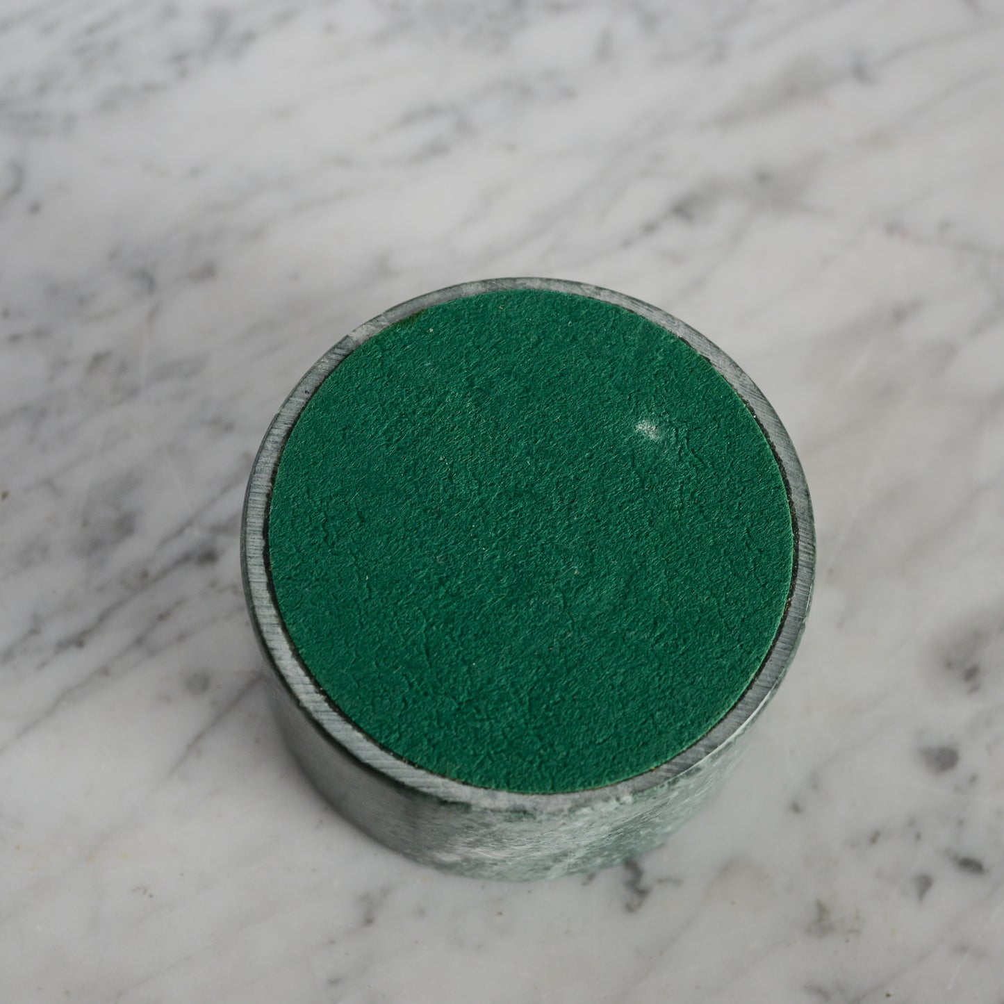 Vintage Green Marble Bottle Holder / Catchall