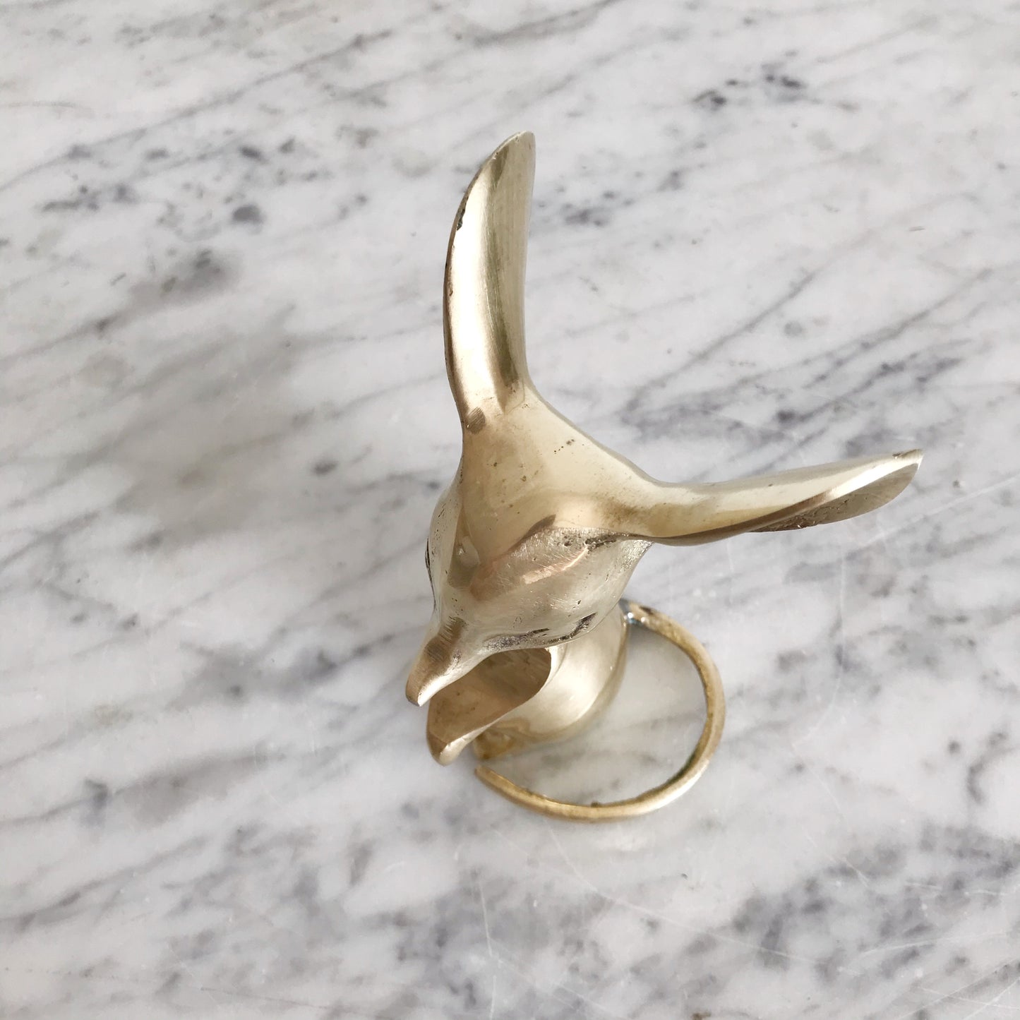 Vintage Brass Mouse, 5.25”