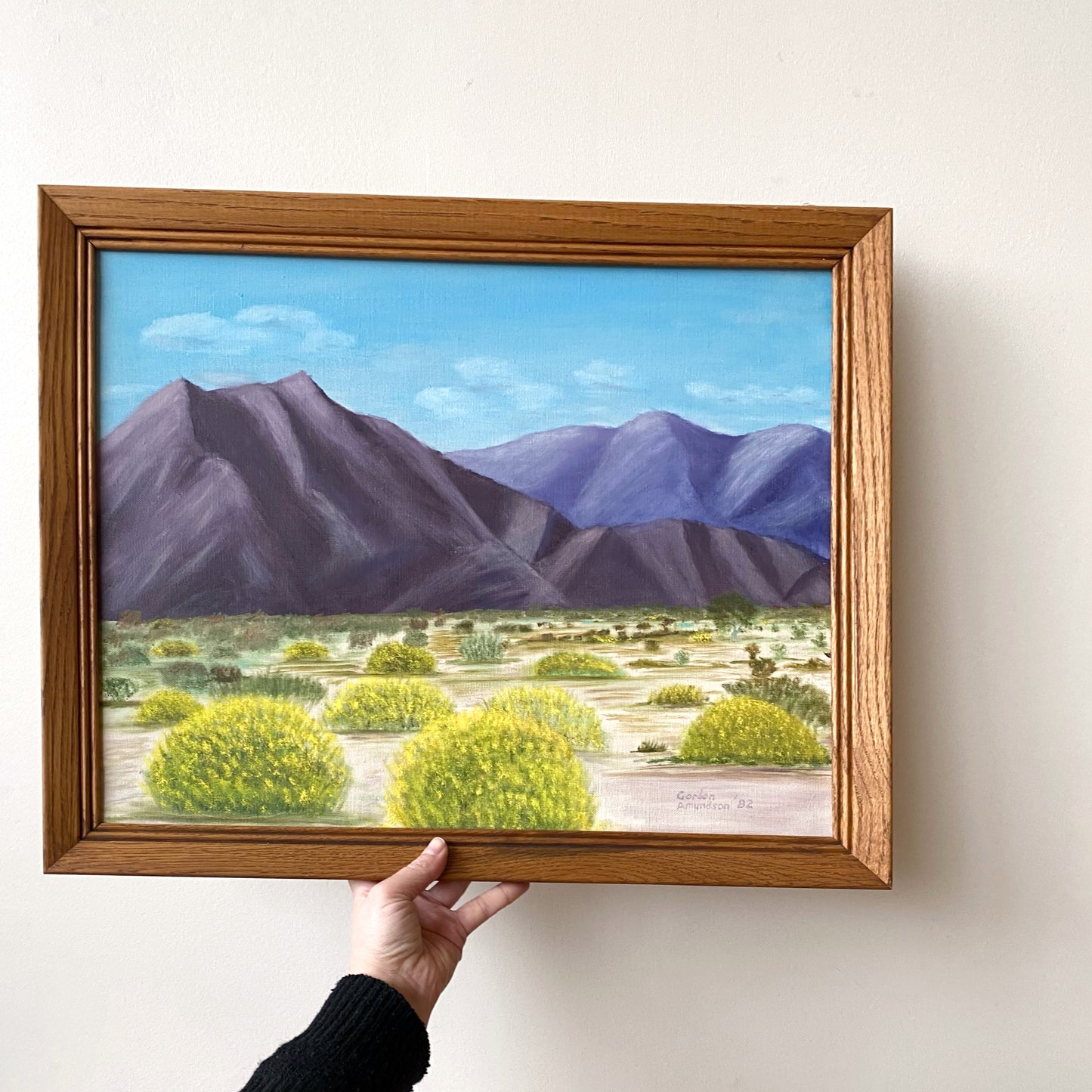 Vintage Original Mountain Landscape Painting