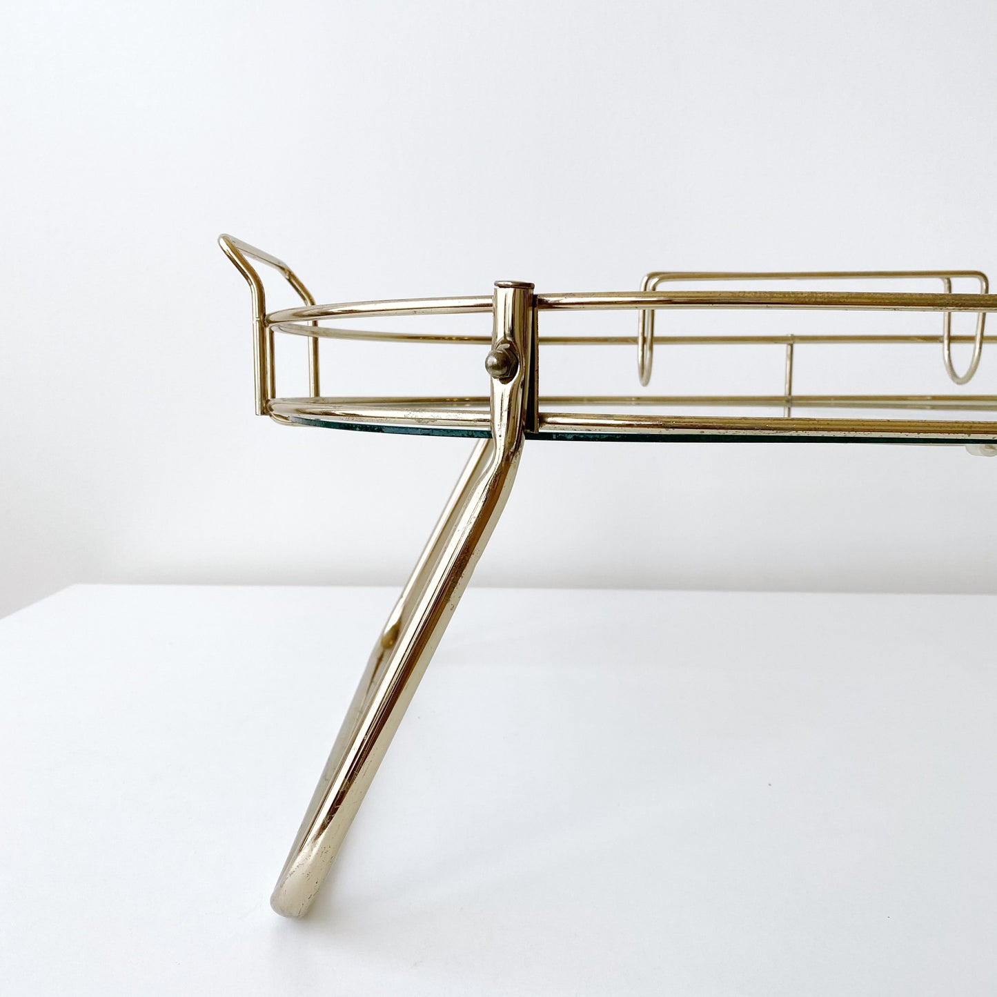 Vintage Brass + Glass Breakfast / Serving Tray