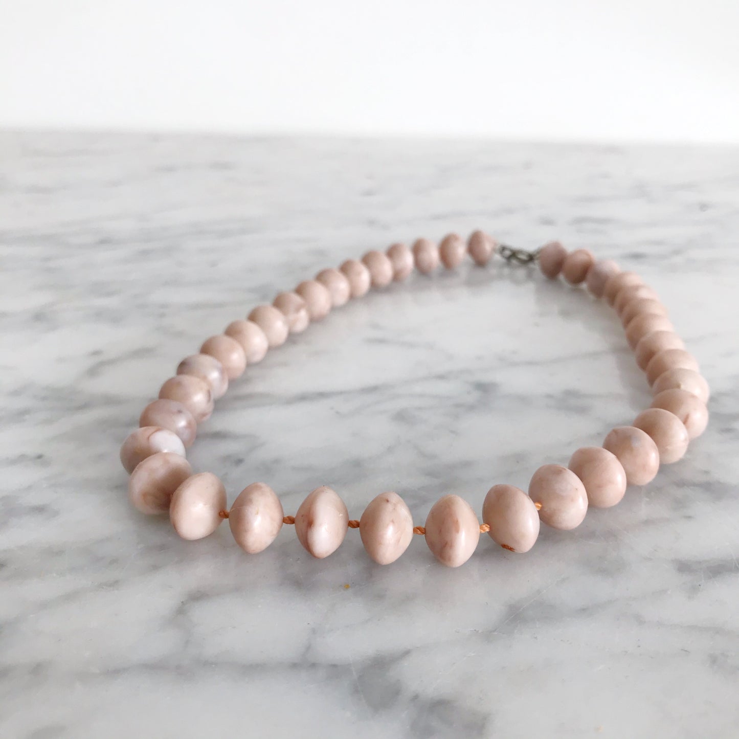 Sweet Vintage Pink Beaded Necklace
