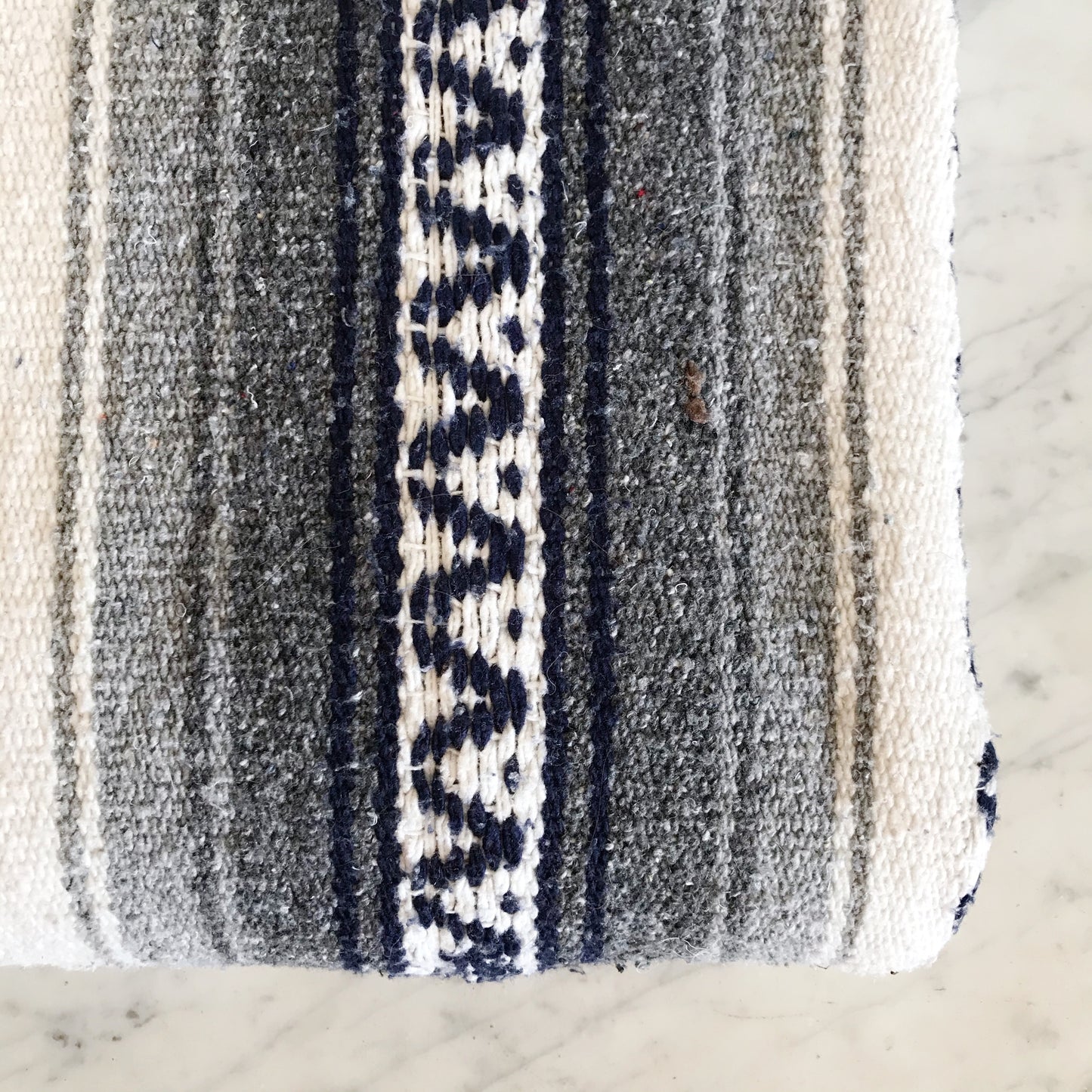 Woven Blanket, Gray + Navy