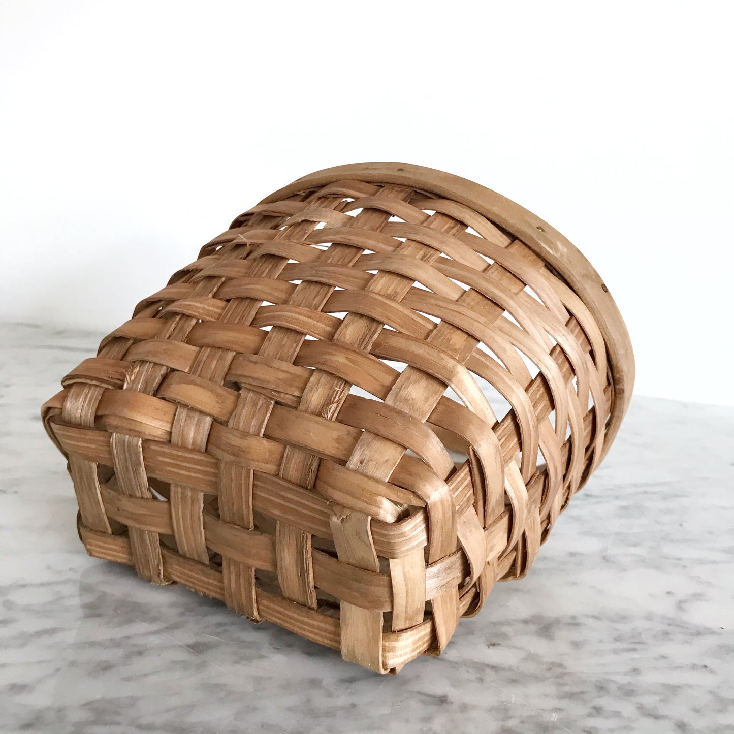 Small Vintage Woven Bentwood Wall Basket