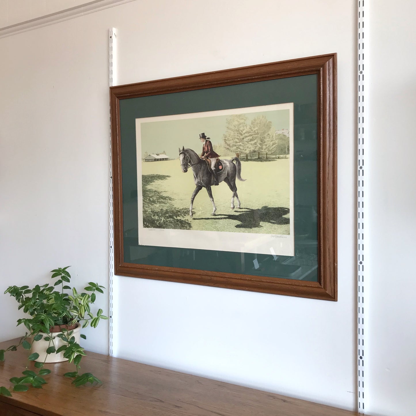 Vintage Horse & Rider Print, 36 x 30