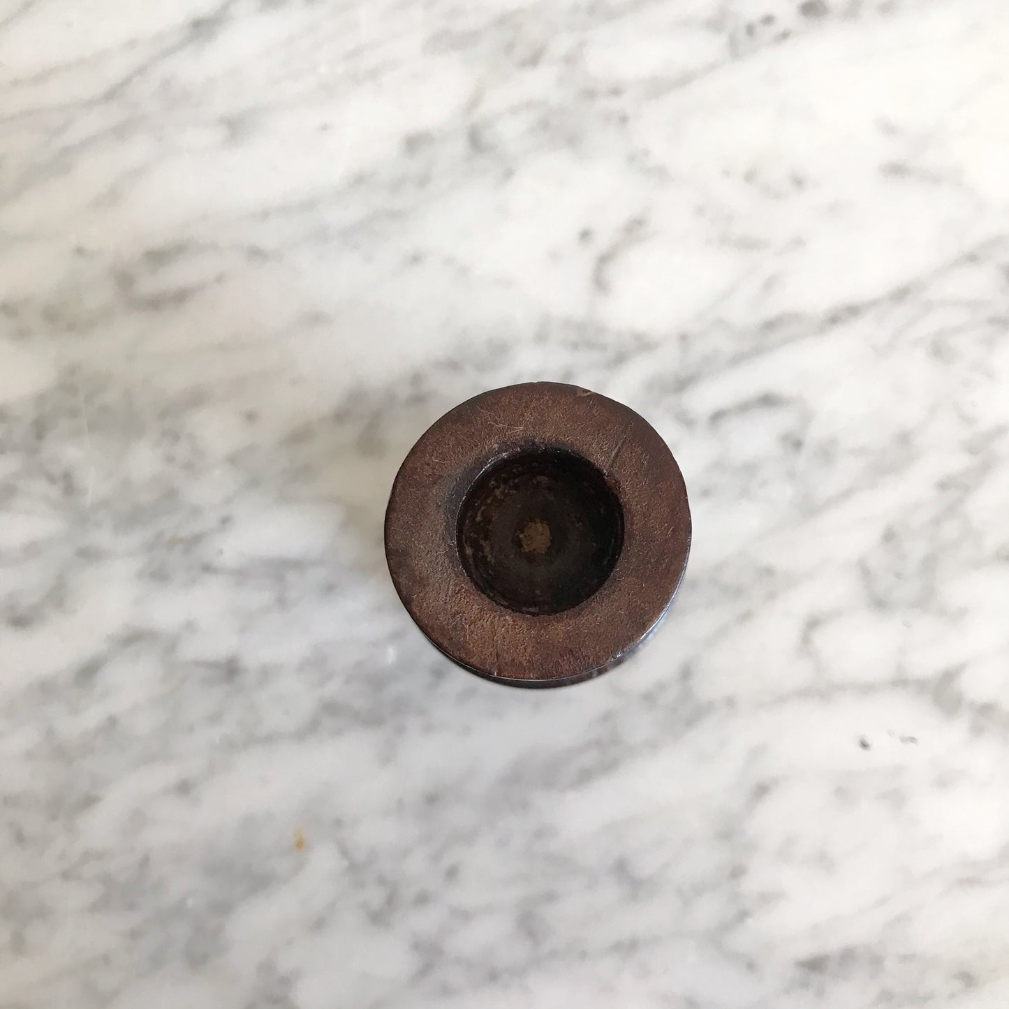 Carved Wood Candlestick Holder, India