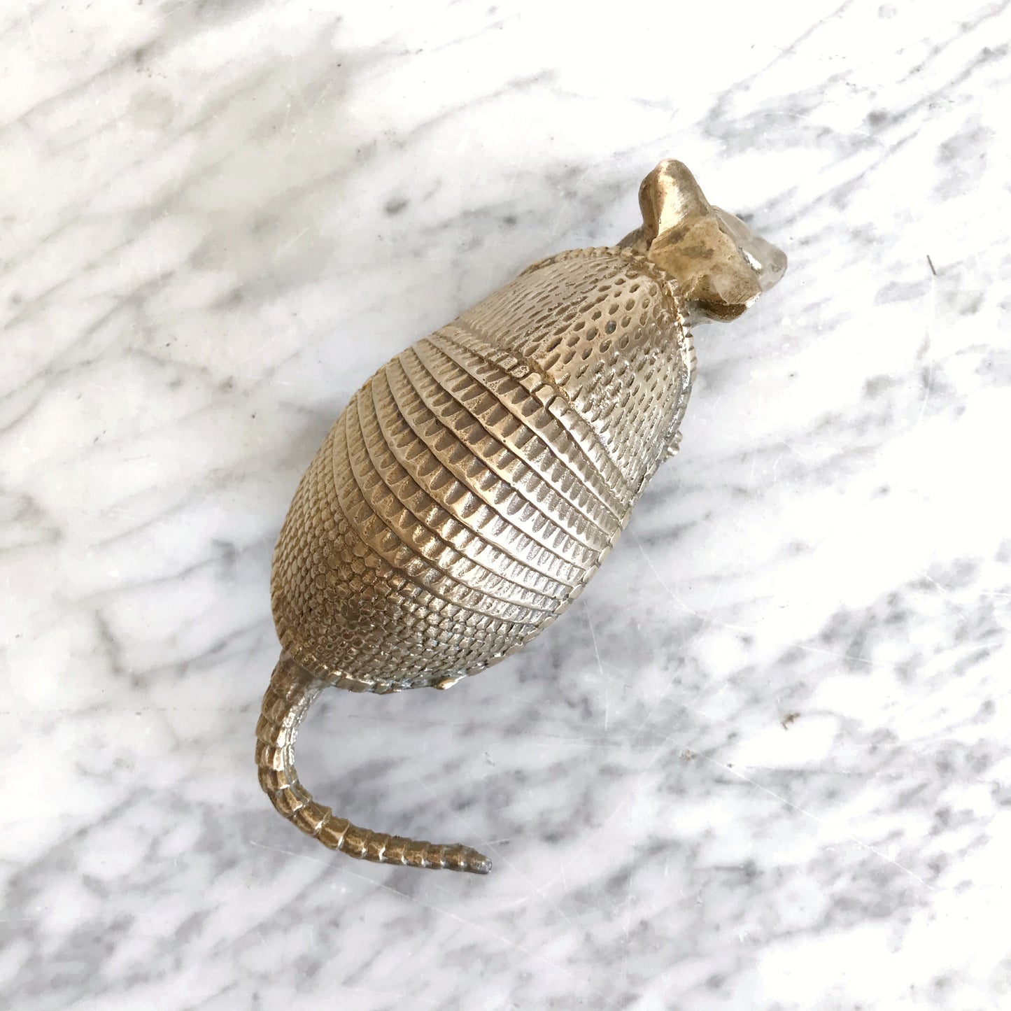 RESERVED: Medium Vintage Brass Armadillo