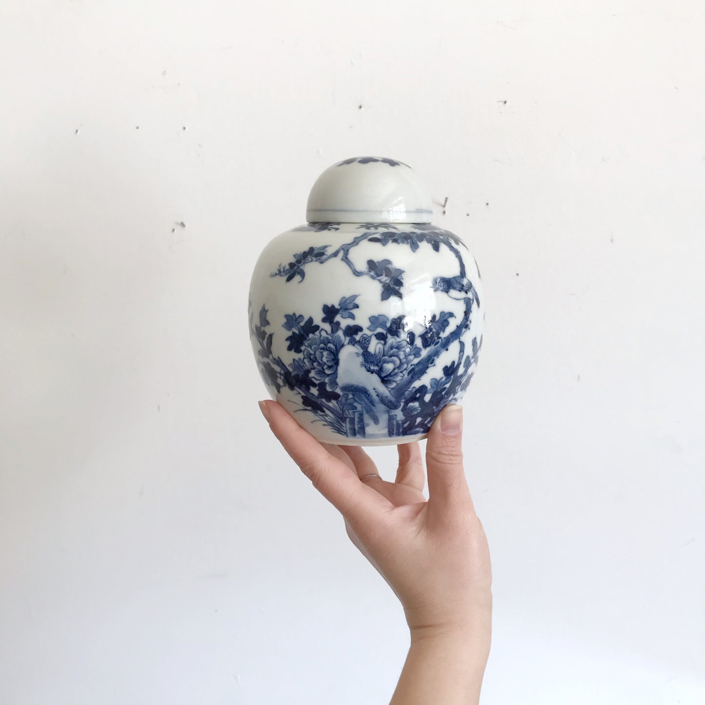 Vintage Porcelain Ginger Jar with Lid