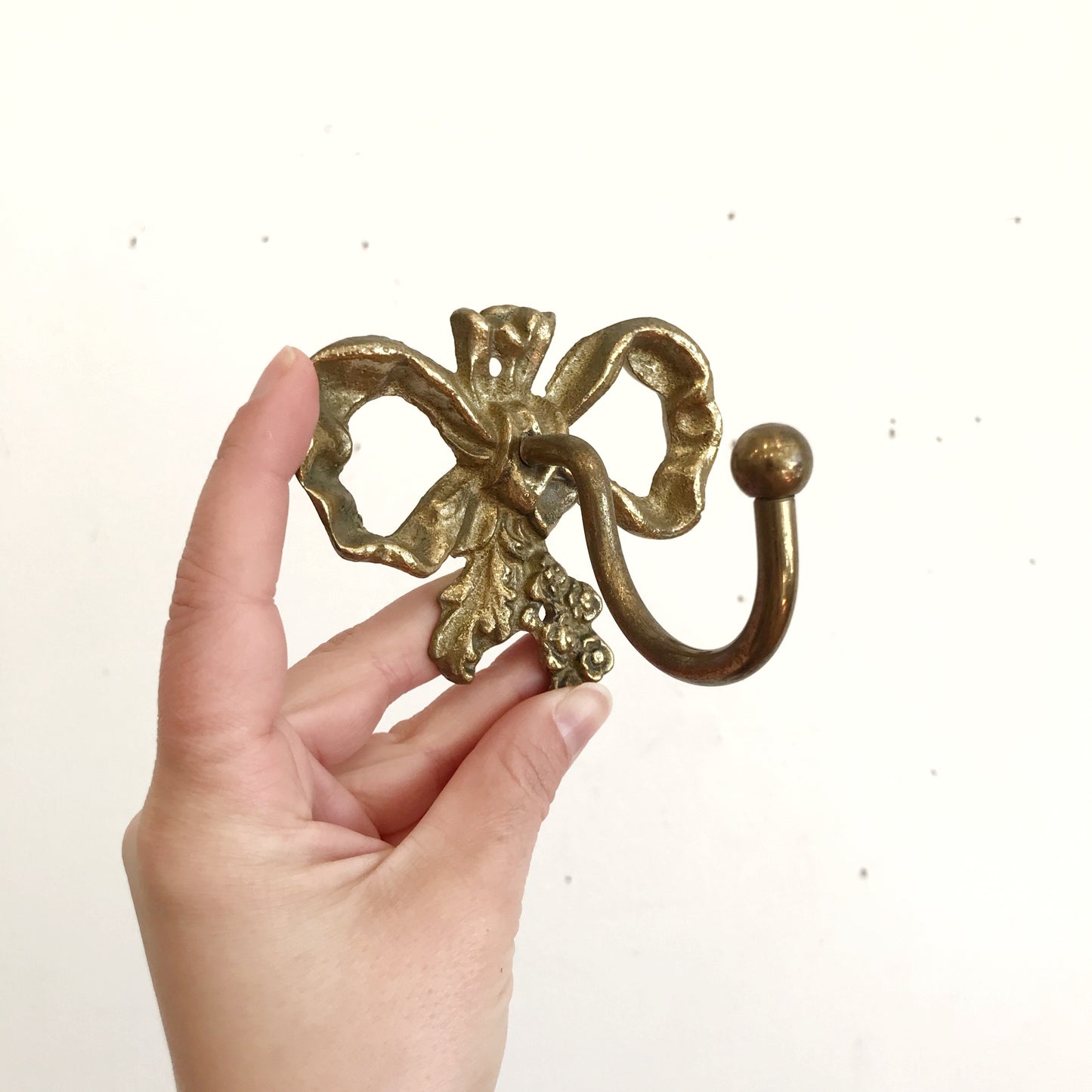 Vintage Brass Bow Wall Hook