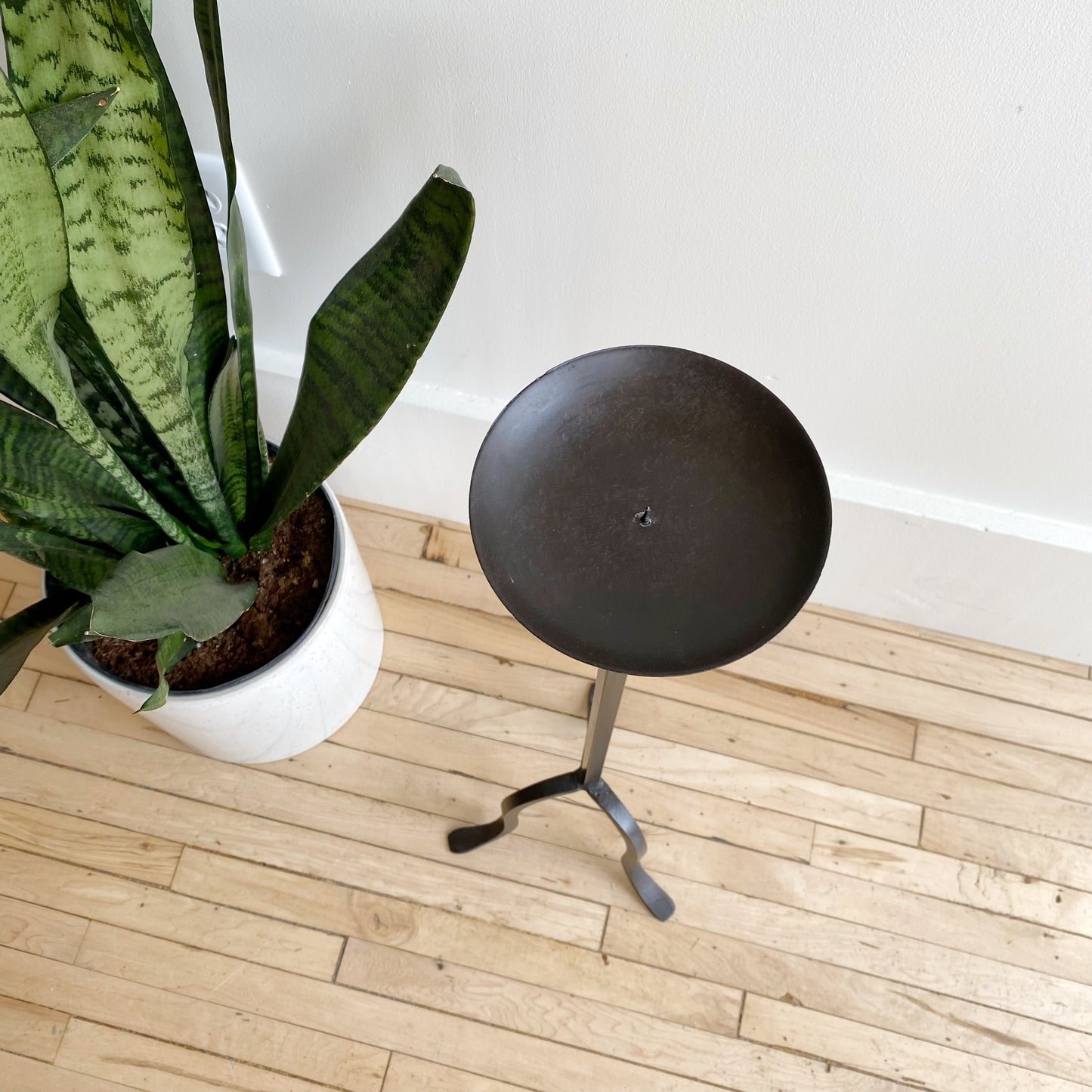 27" Vintage Large Iron Pillar Candle Stand